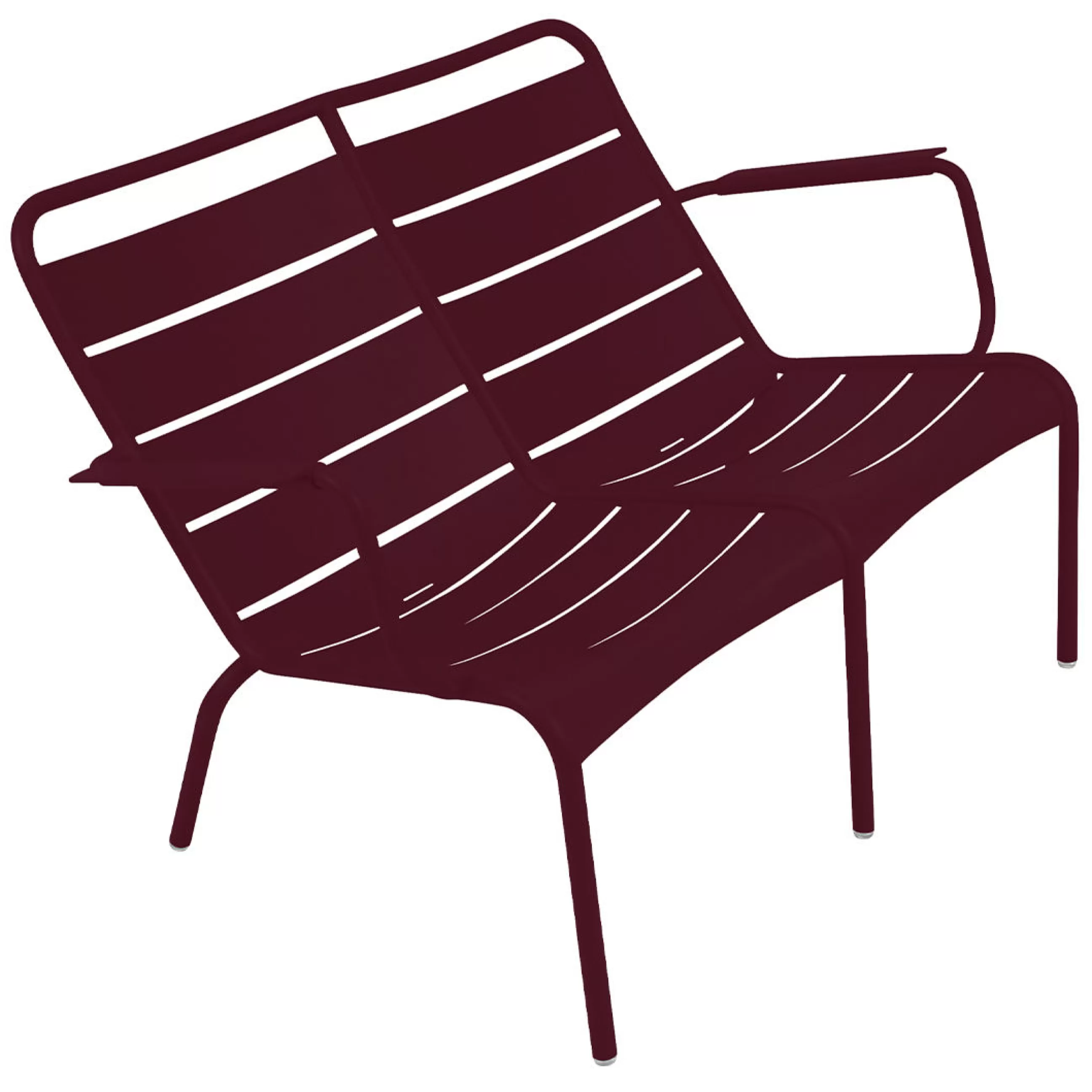 Bancs>Fermob Banc Avec Dossier Luxembourg Duo Metal Rouge / 2 Places - L 119 Cm - Cerise Noire