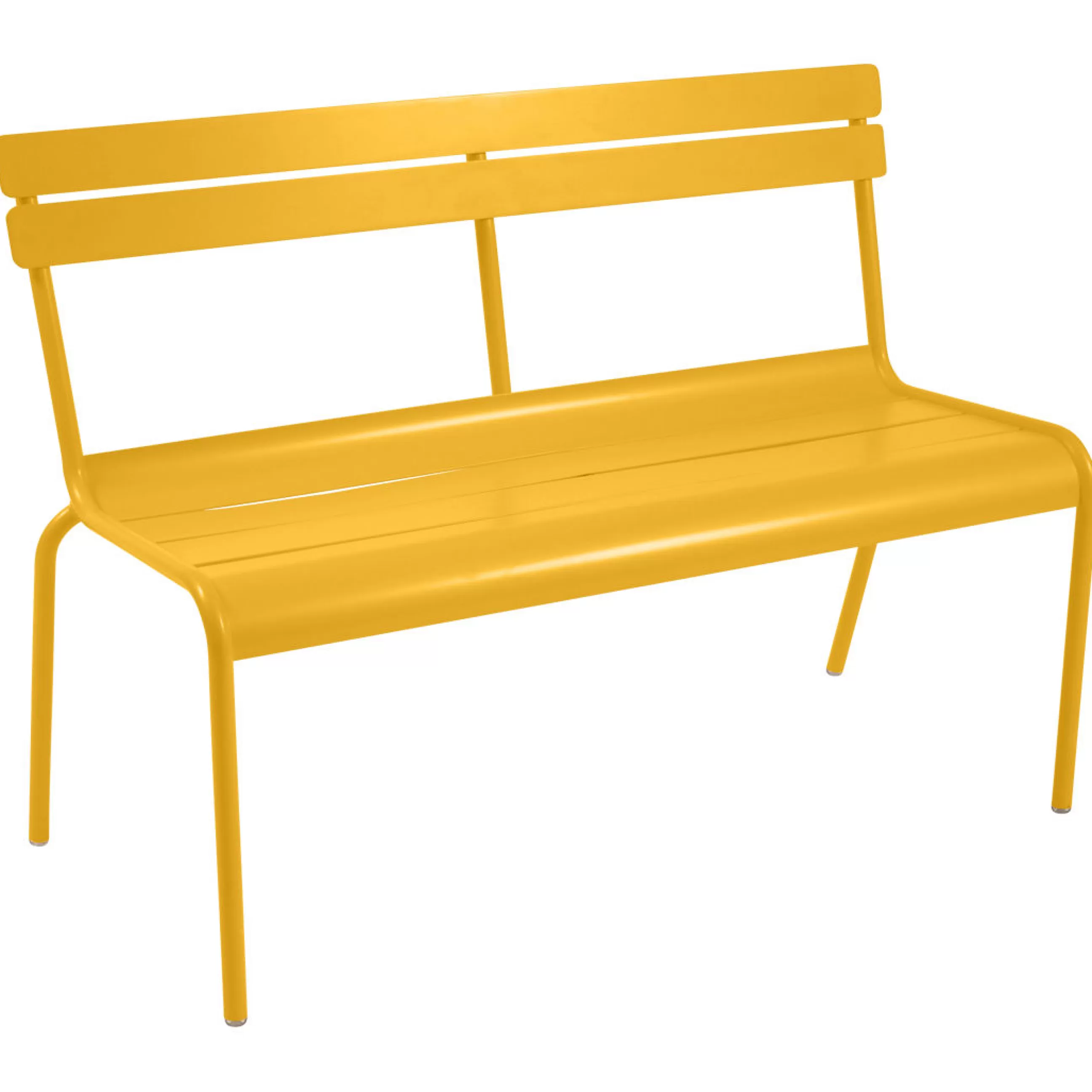 Bancs De Jardin>Fermob Banc Avec Dossier Luxembourg Metal Jaune / 2-3 Places - L 118 Cm - Aluminium - Miel Texture