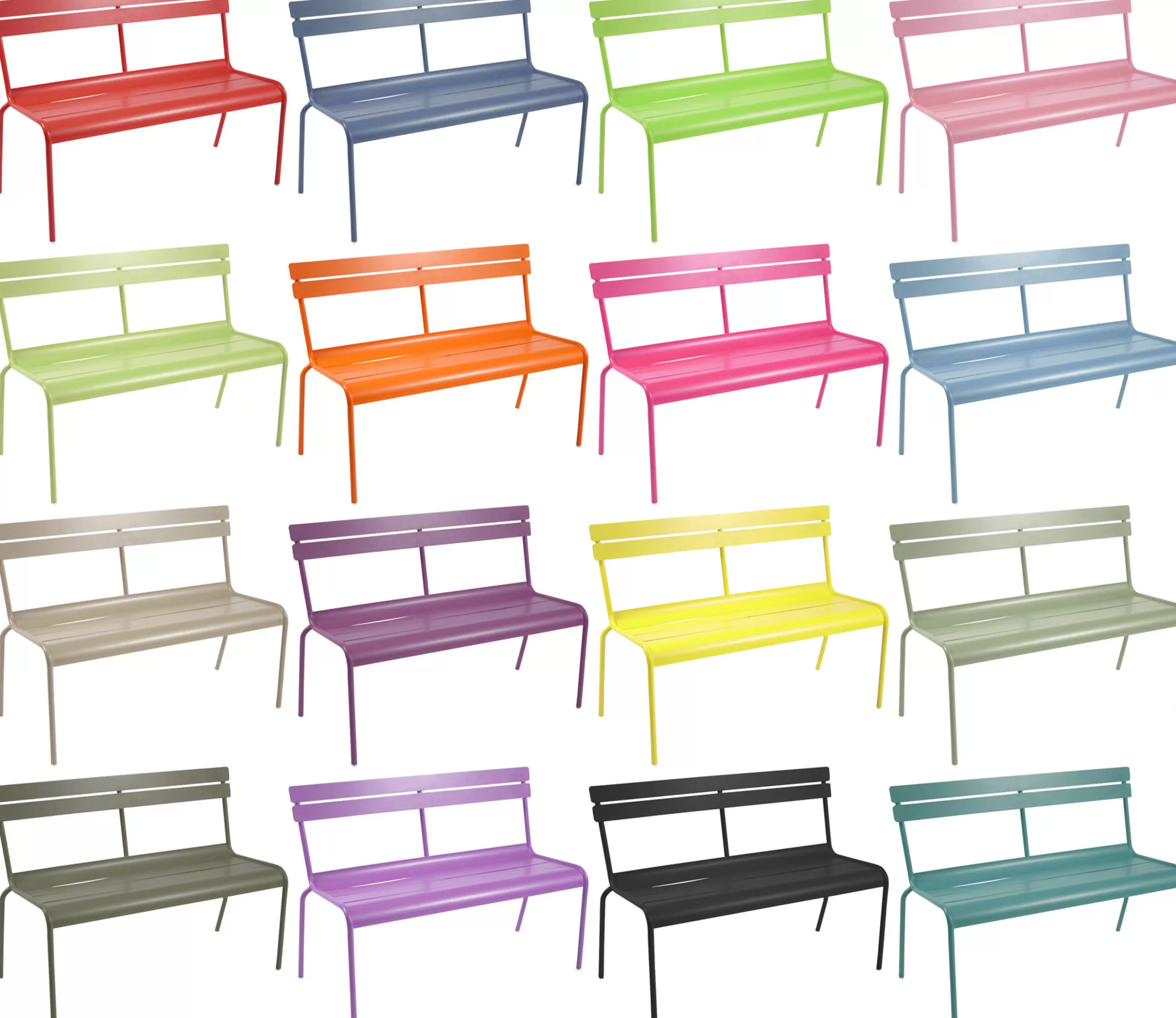 Bancs De Jardin>Fermob Banc Avec Dossier Luxembourg Metal Marron Beige / 2-3 Places - L 118 Cm - Aluminium - Muscade