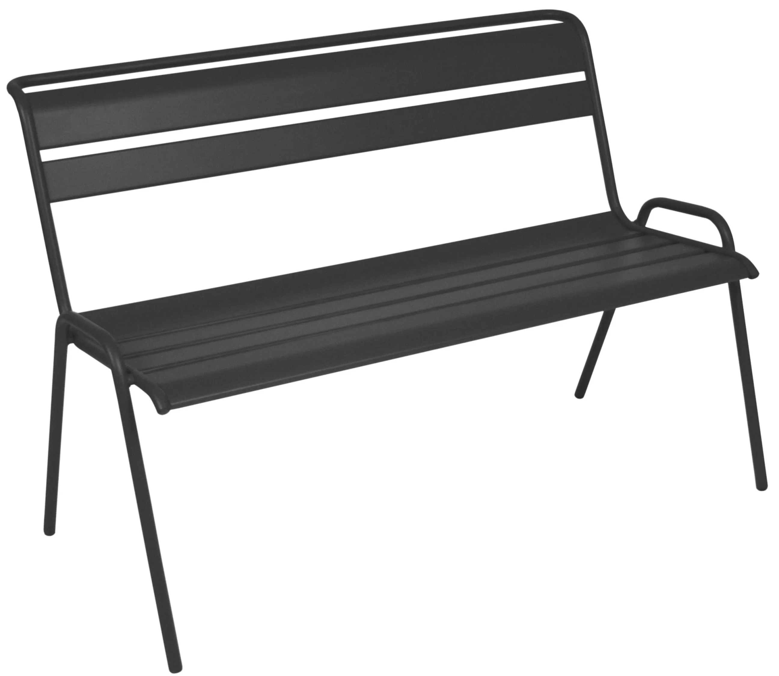 Bancs>Fermob Banc Avec Dossier Monceau Metal Gris Noir / 2 A 3 Places - L 116 Cm - Carbone