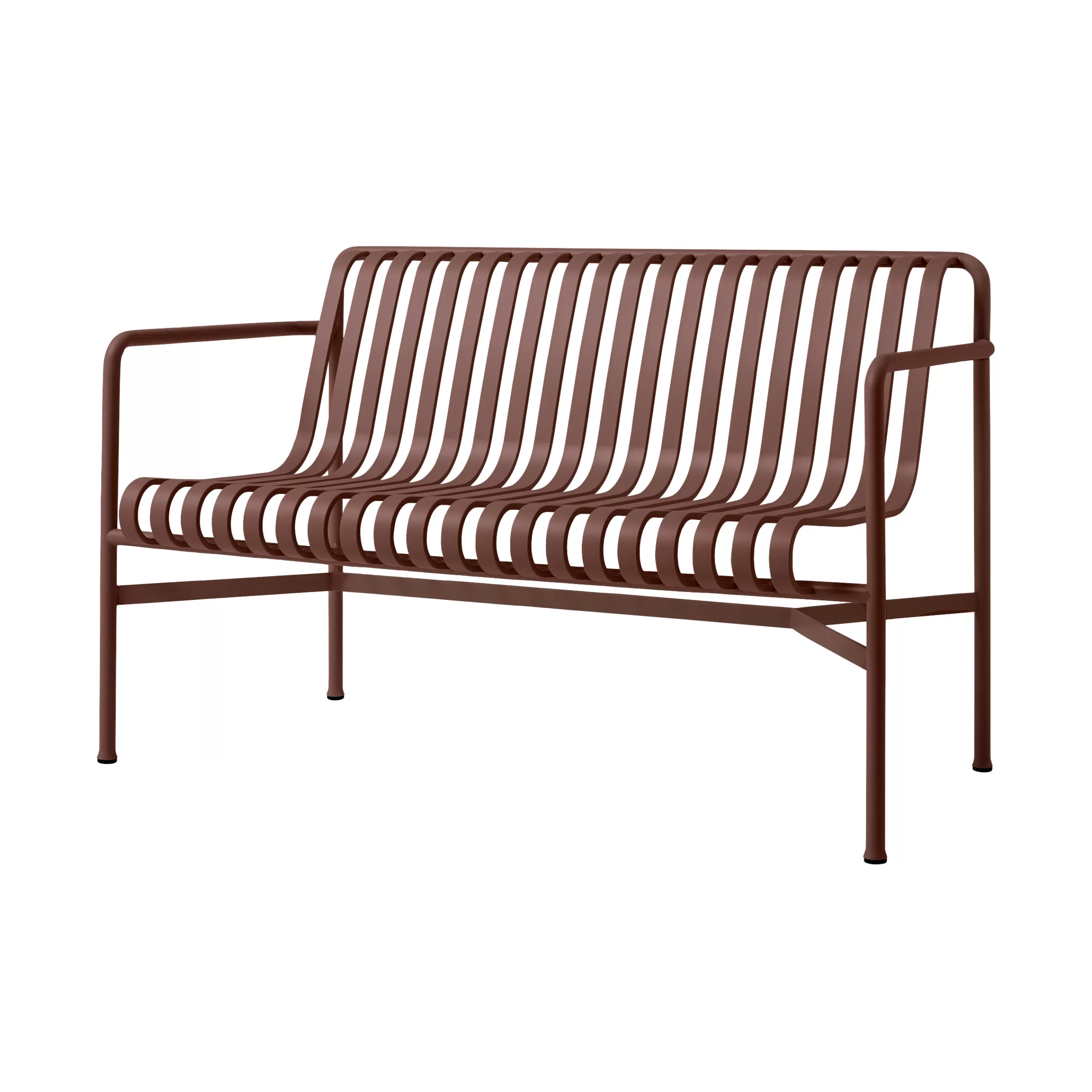 Bancs De Jardin>Hay Banc Avec Dossier Palissade Metal Rouge / L 128 Cm - R & E Bouroullec - Rouge Oxyde