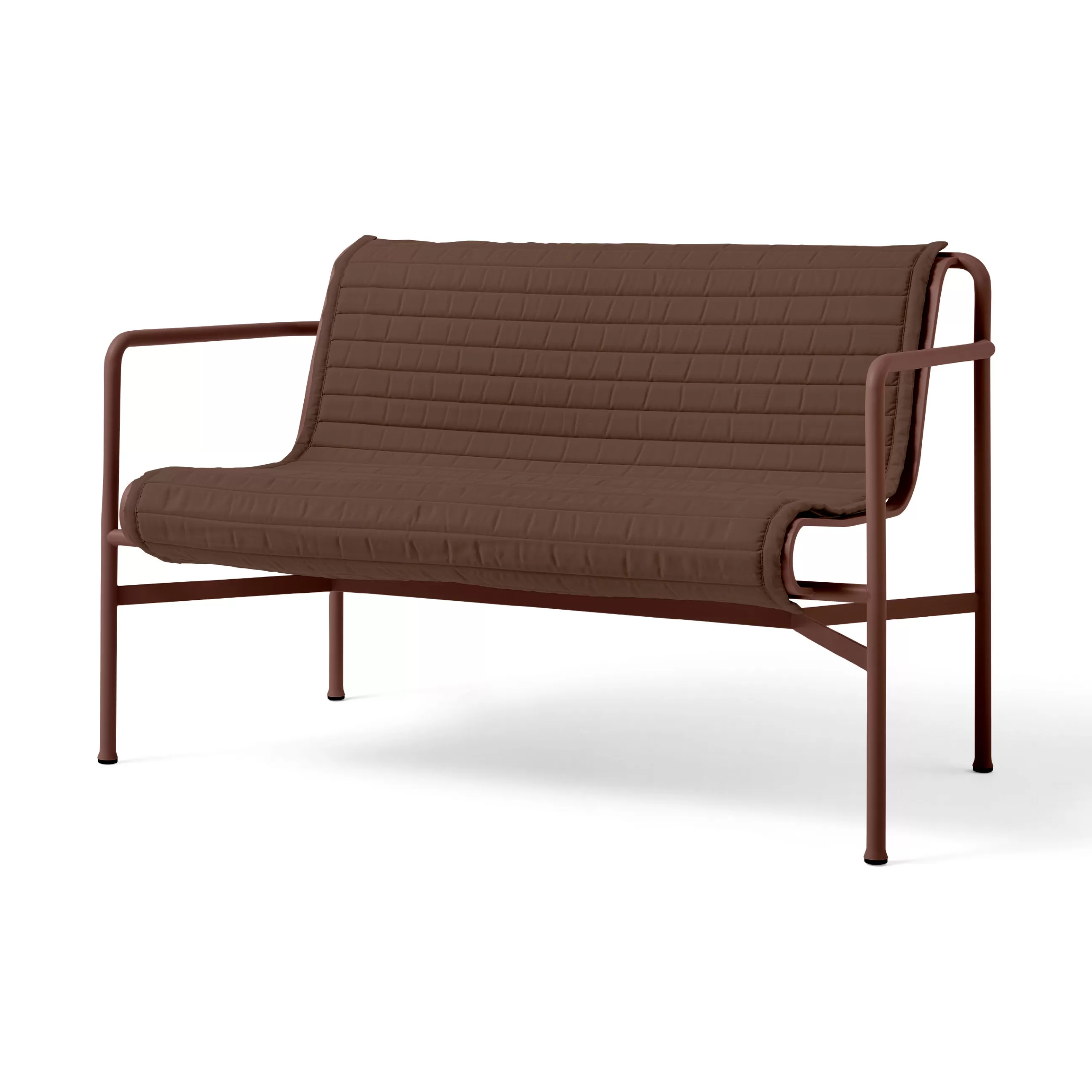 Bancs De Jardin>Hay Banc Avec Dossier Palissade Metal Rouge / L 128 Cm - R & E Bouroullec - Rouge Oxyde