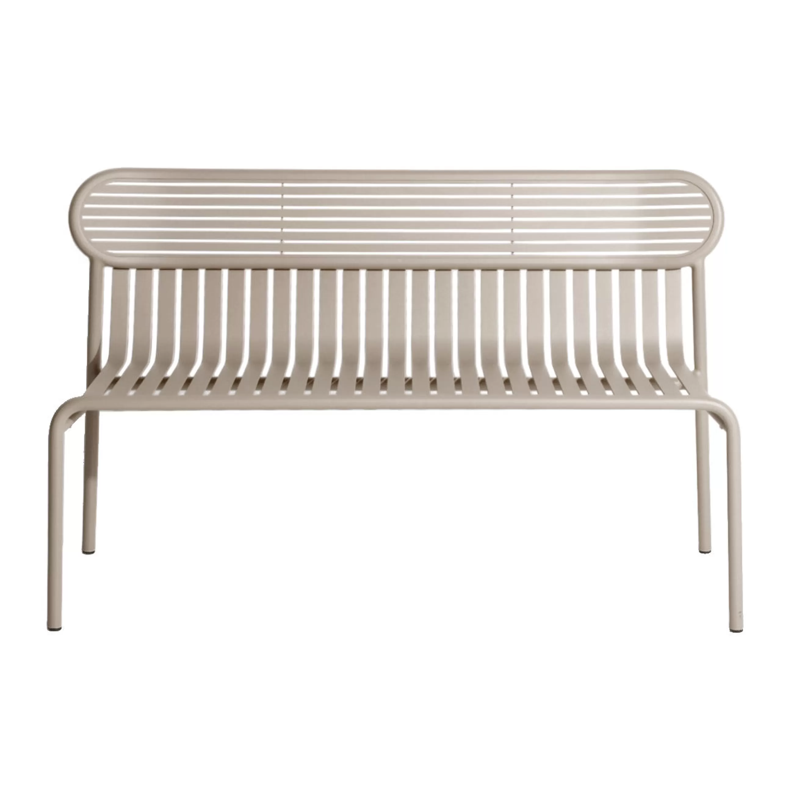 Bancs>Petite Friture Banc Avec Dossier Week-End Metal Beige / Aluminium - L 121 Cm - Dune