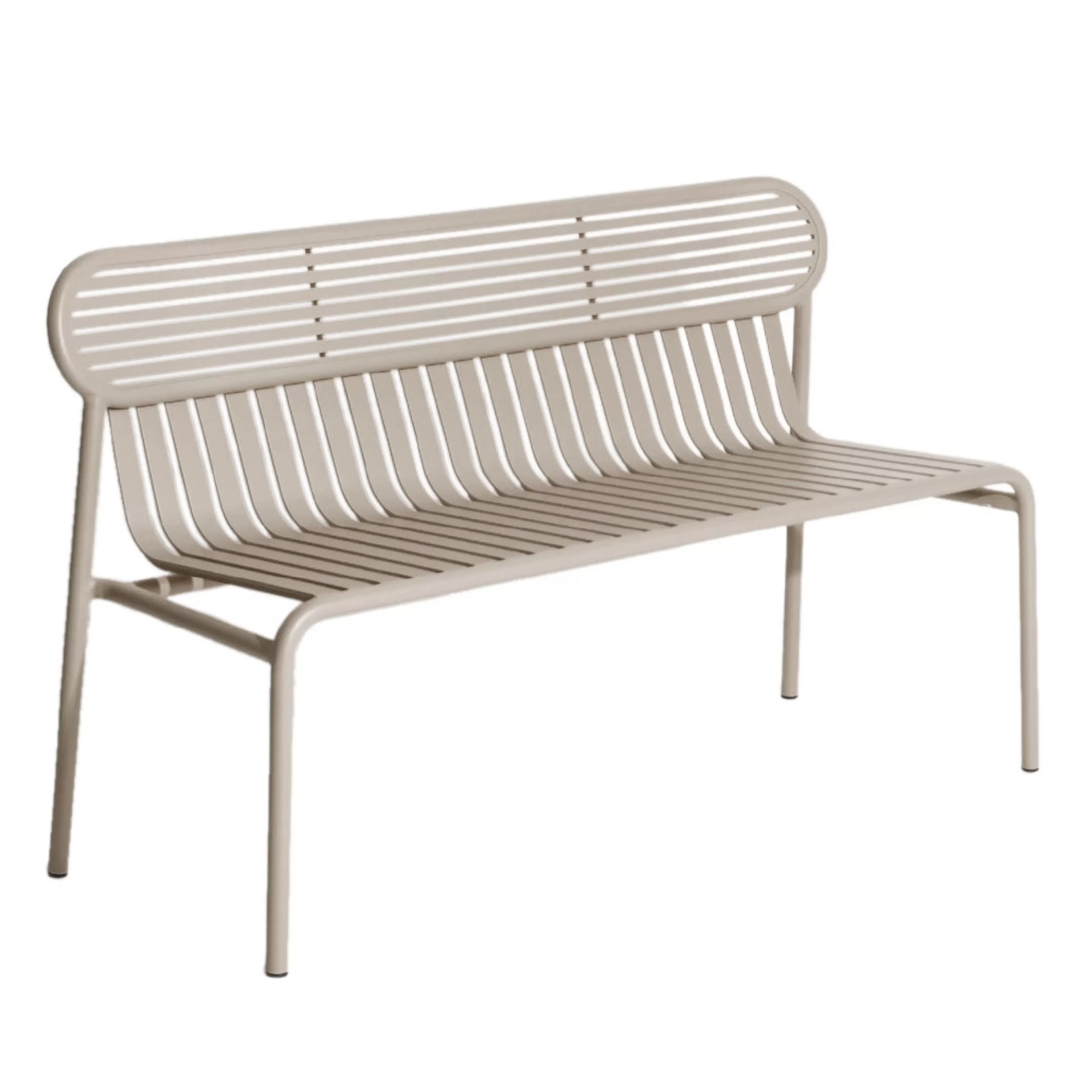Bancs>Petite Friture Banc Avec Dossier Week-End Metal Beige / Aluminium - L 121 Cm - Dune