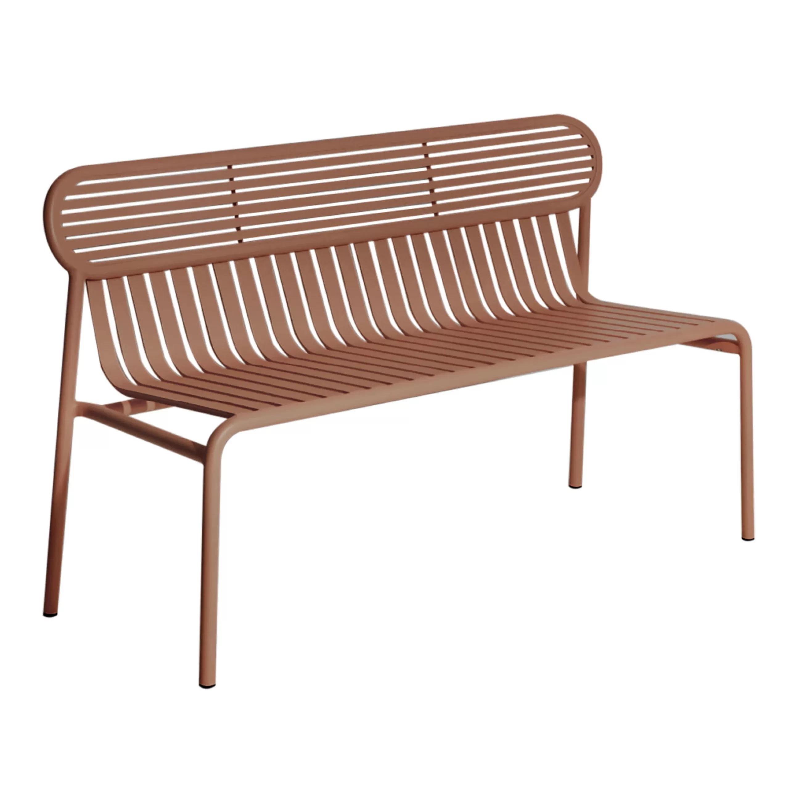 Bancs De Jardin>Petite Friture Banc Avec Dossier Week-End Metal Marron / Aluminium - L 121 Cm - Terracotta