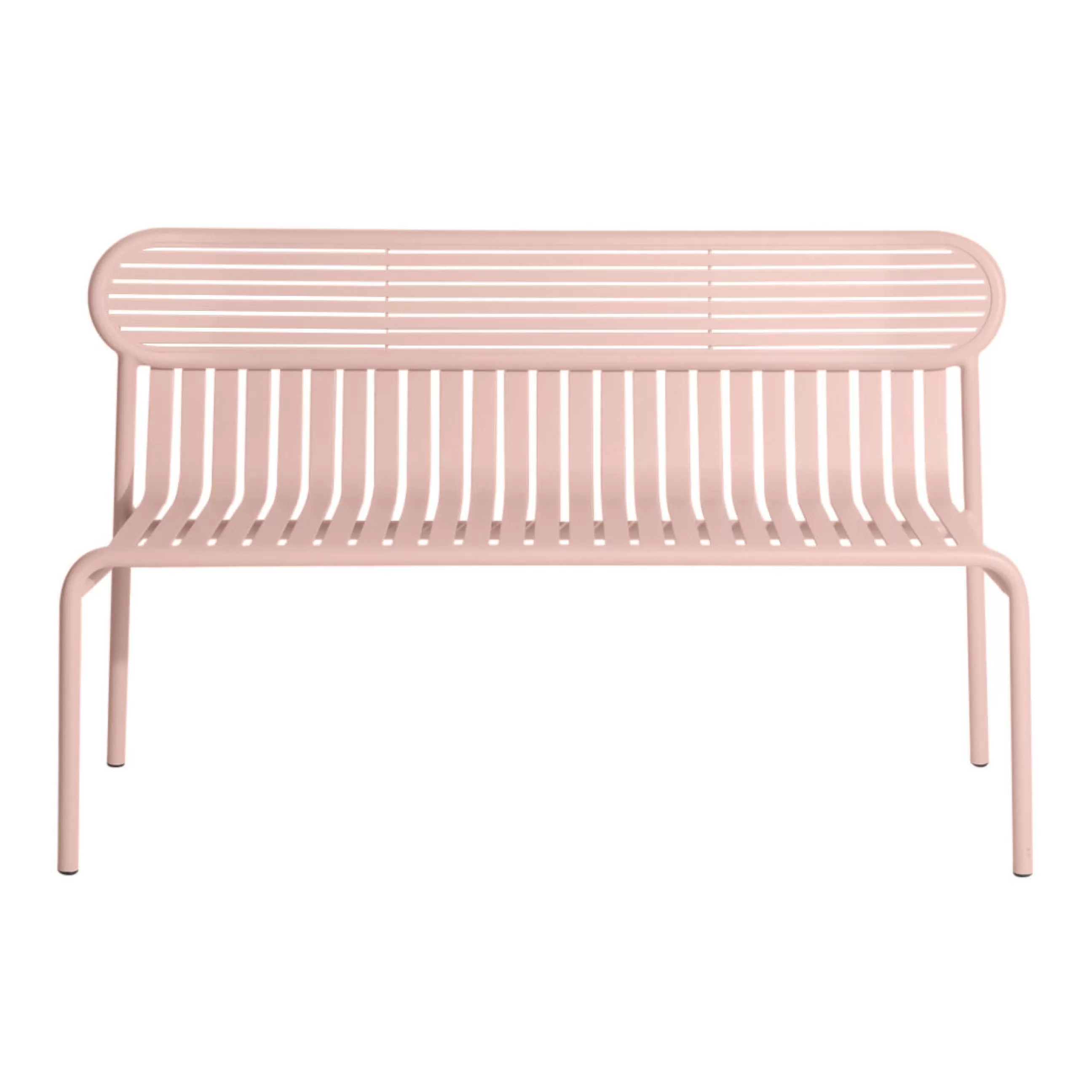 Bancs>Petite Friture Banc Avec Dossier Week-End Metal Rose / Aluminium - L 121 Cm - Rose Blush