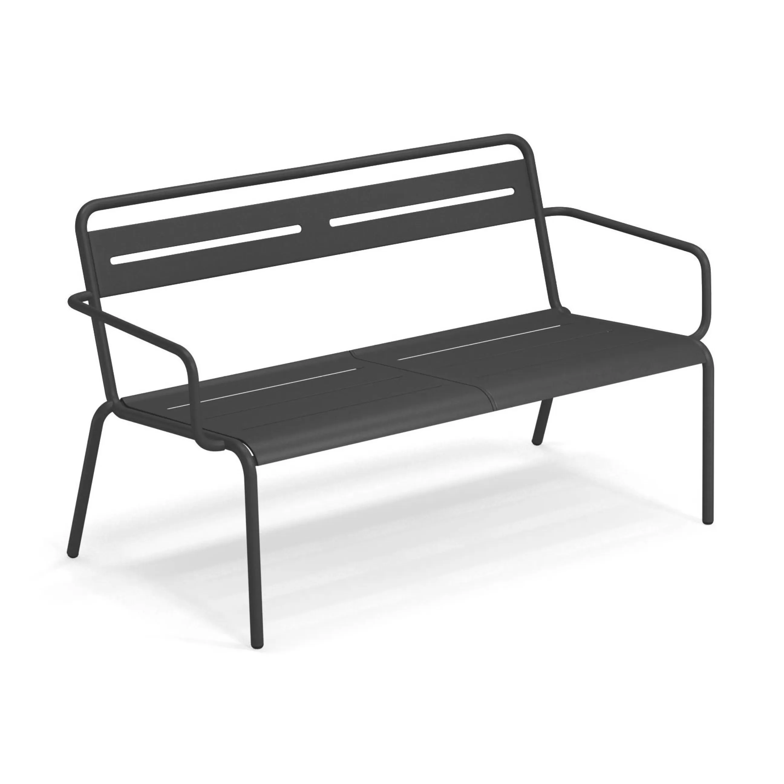 Bancs>Emu Banc Empilable Star Metal / Avec Accoudoirs - L 129 Cm - Fer Ancien