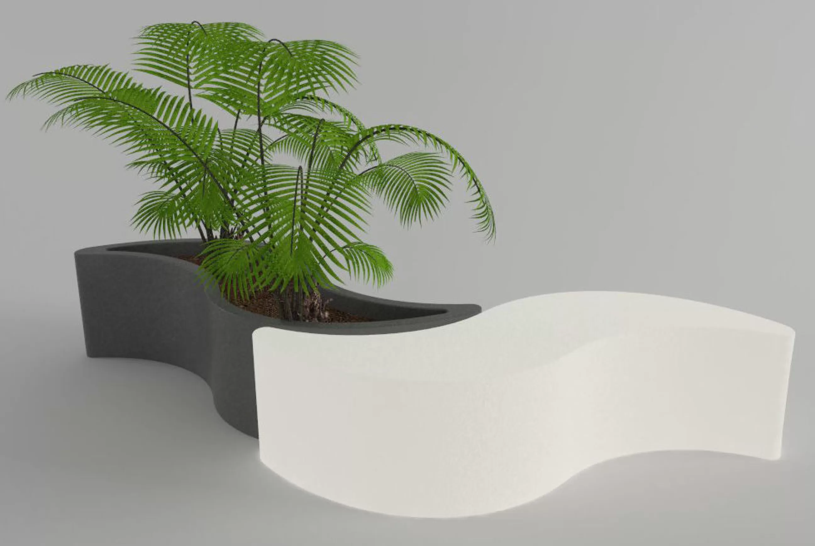 Mobilier Lumineux>Slide Banc Lumineux Wave Plastique / Pour L'Interieur - L 160 Cm - Blanc