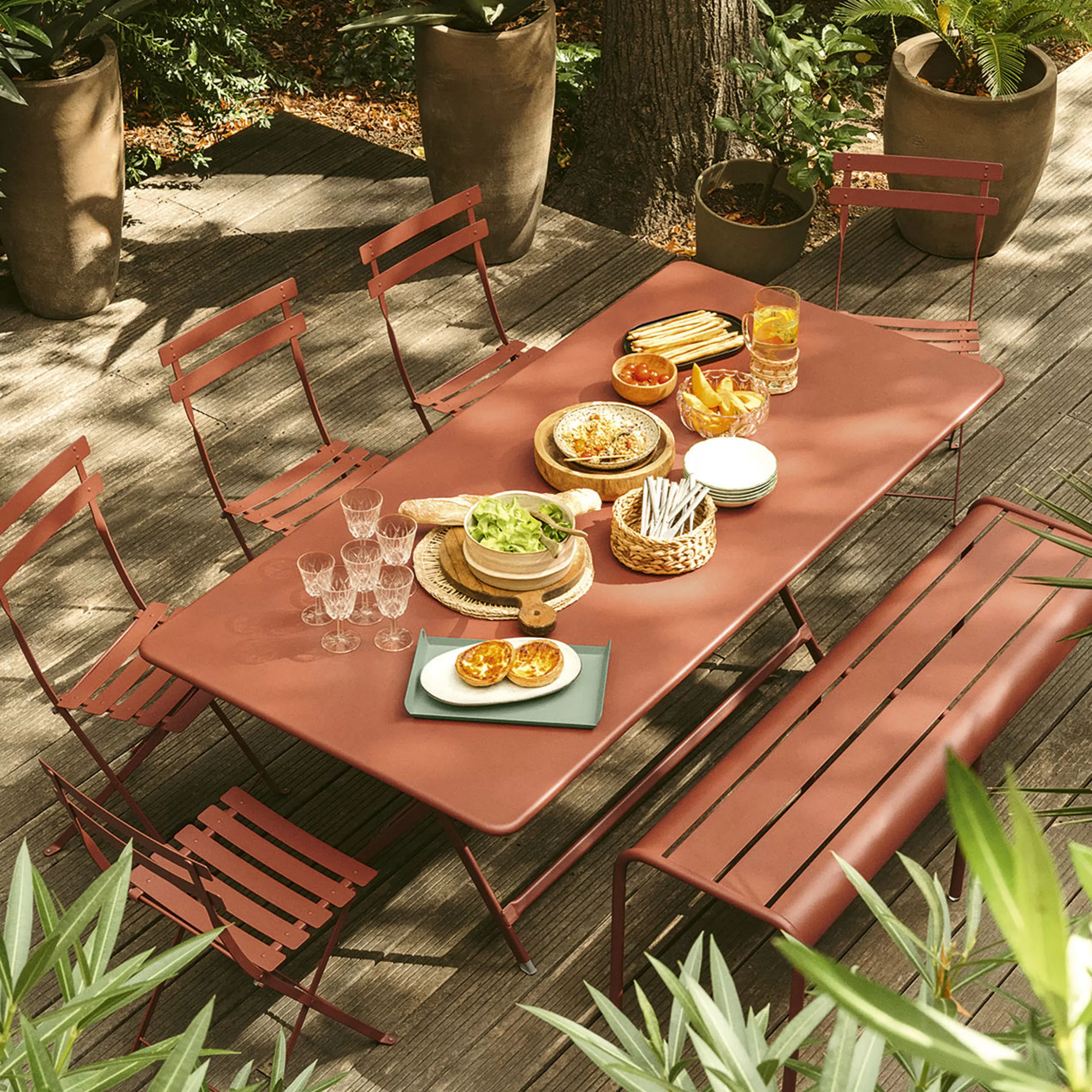Bancs De Jardin>Fermob Banc Luxembourg Metal Jaune 3/4 Places / L 145 Cm - Aluminium - Miel Texture