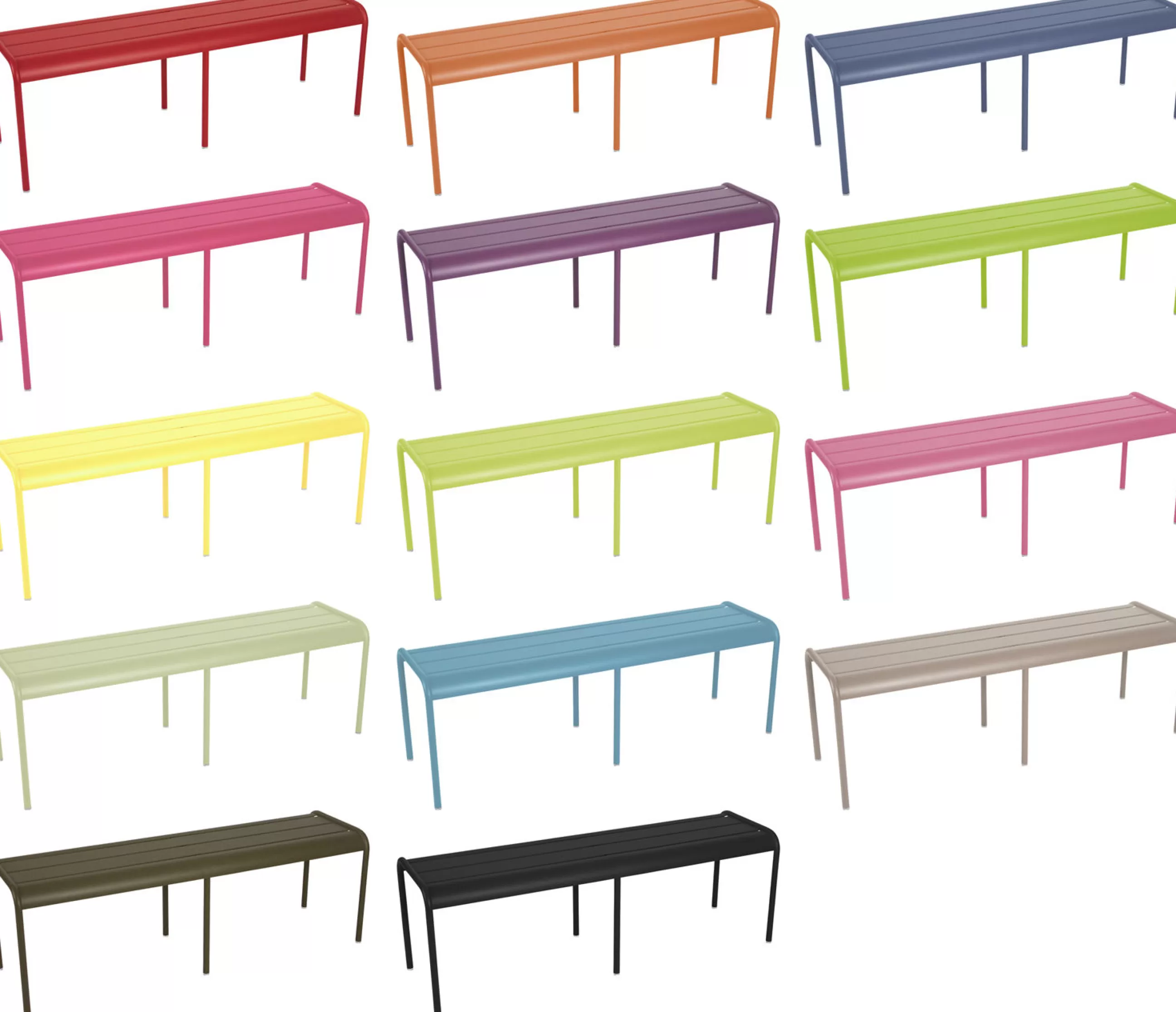 Bancs>Fermob Banc Luxembourg Metal Marron Beige 3/4 Places / L 145 Cm - Aluminium - Muscade