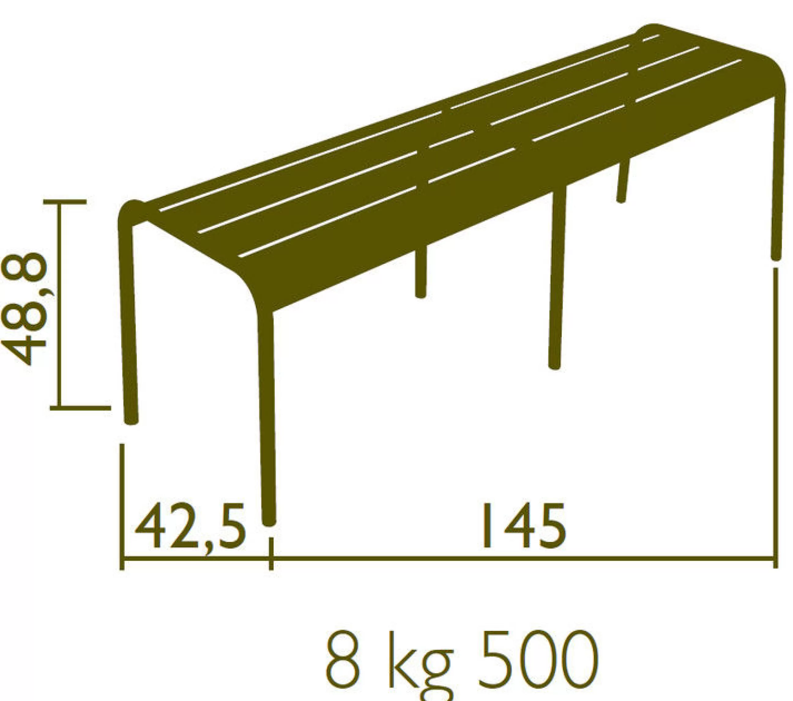 Bancs>Fermob Banc Luxembourg Metal Marron Beige 3/4 Places / L 145 Cm - Aluminium - Muscade