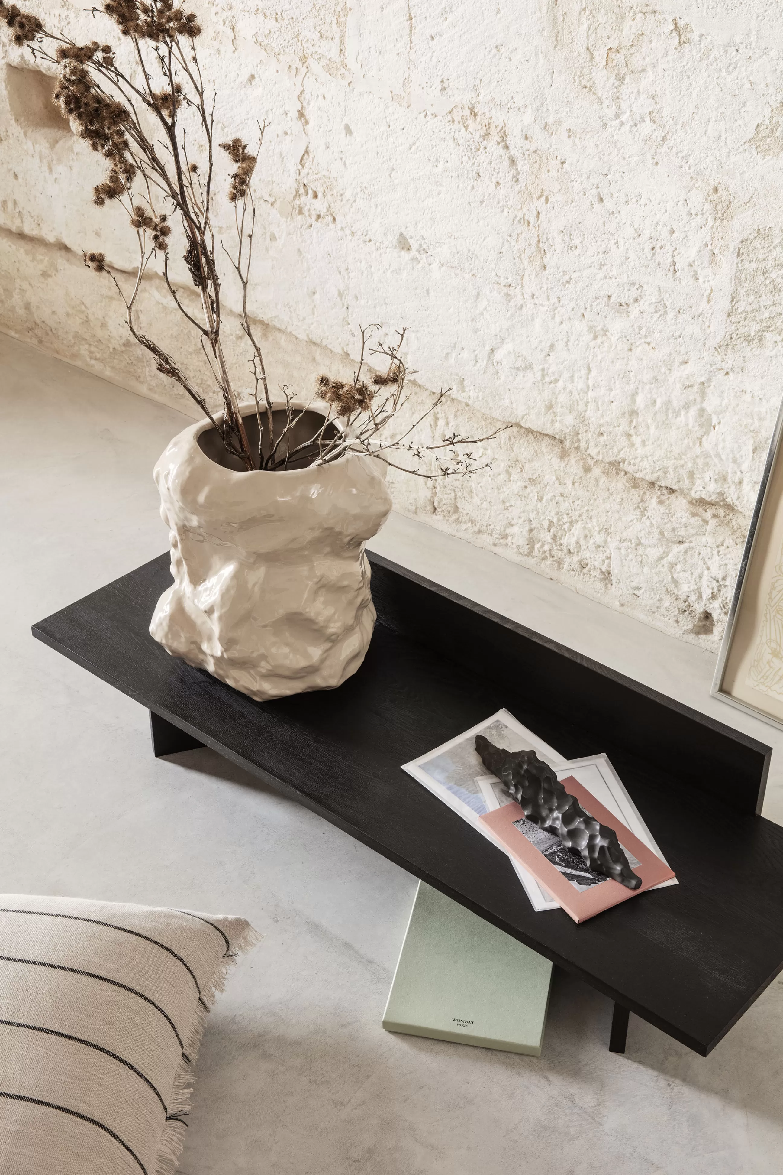 Bancs>Ferm Living Banc Oblique Bois/ Console Basse - L 120 Cm - Noir