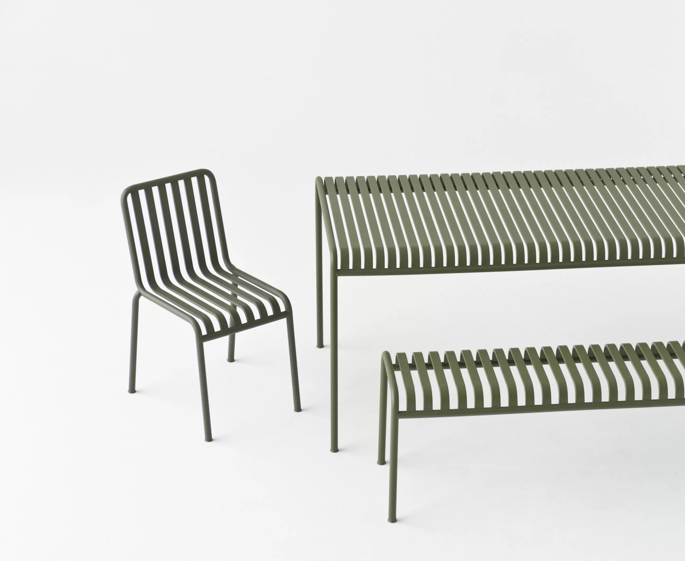 Bancs>Hay Banc Palissade Metal Gris / L 120 Cm - R & E Bouroullec - Gris Clair