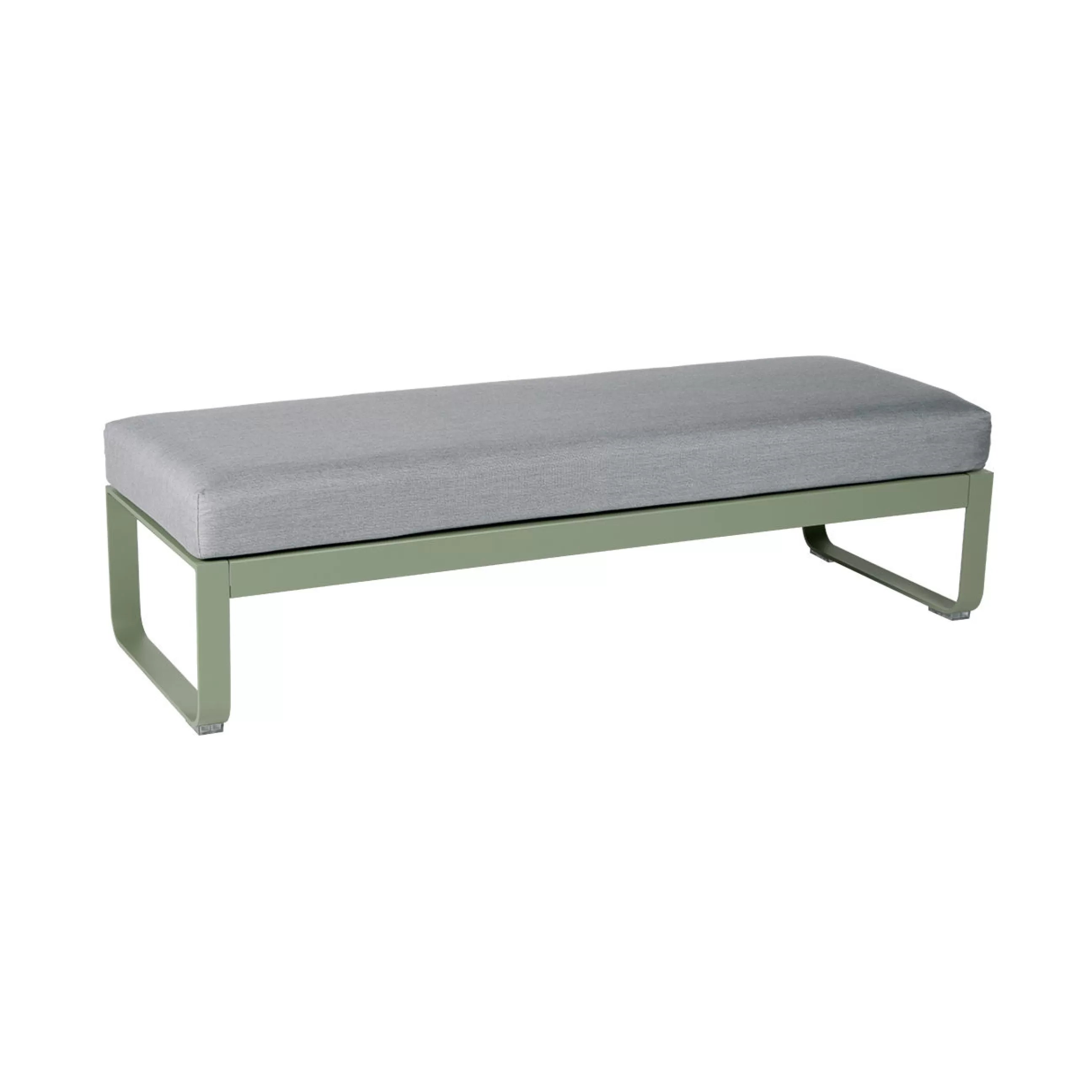 Bancs De Jardin>Fermob Banc Rembourre Bellevie Tissu Gris / Table Basse (Coussin Amovible) - L 148 Cm / Gris Flanelle - Cactus - Gris Flanelle
