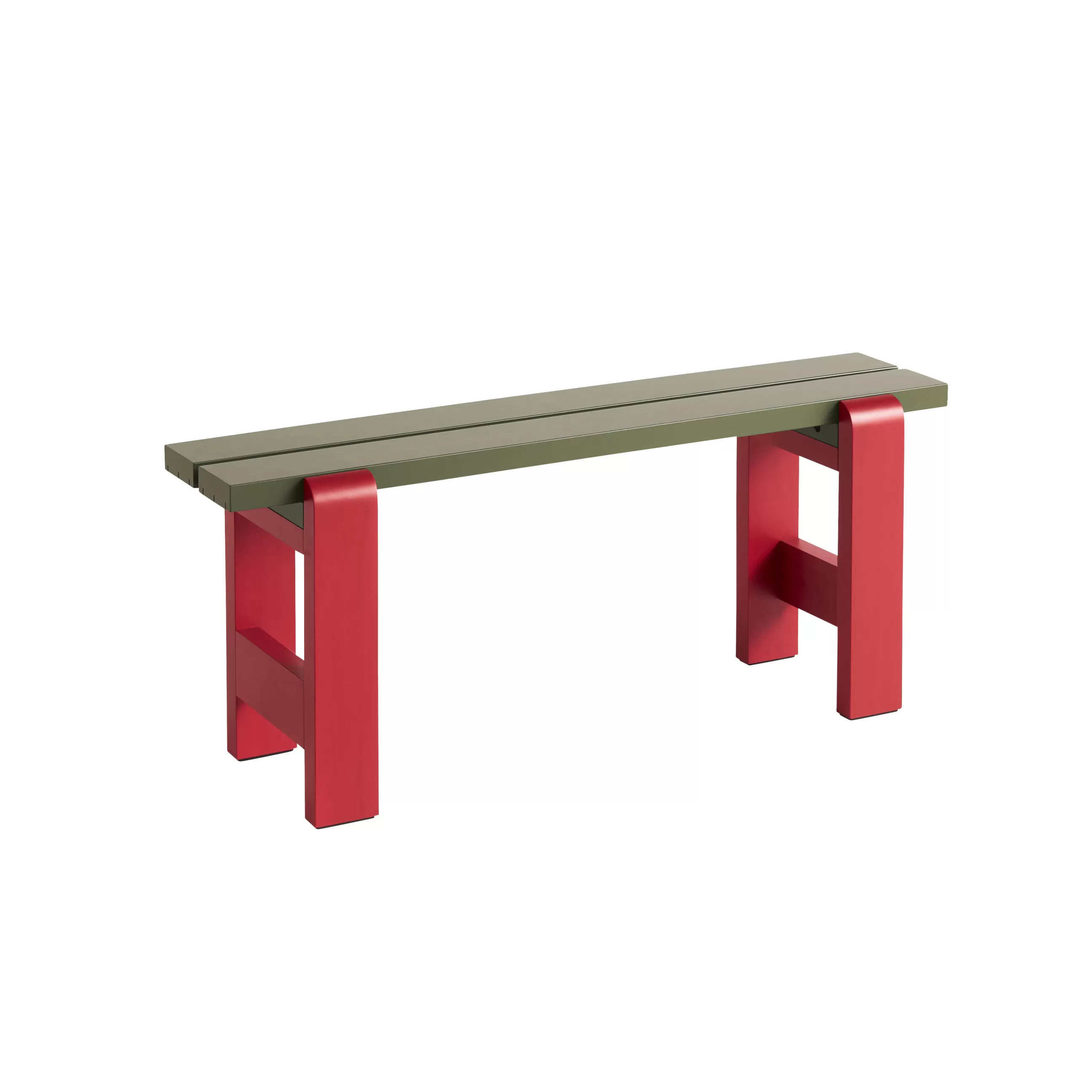 Bancs De Jardin>Hay Banc Weekday Duo Bois Rouge Multicolore Vert / L 111 Cm - Rouge - Vert Olive
