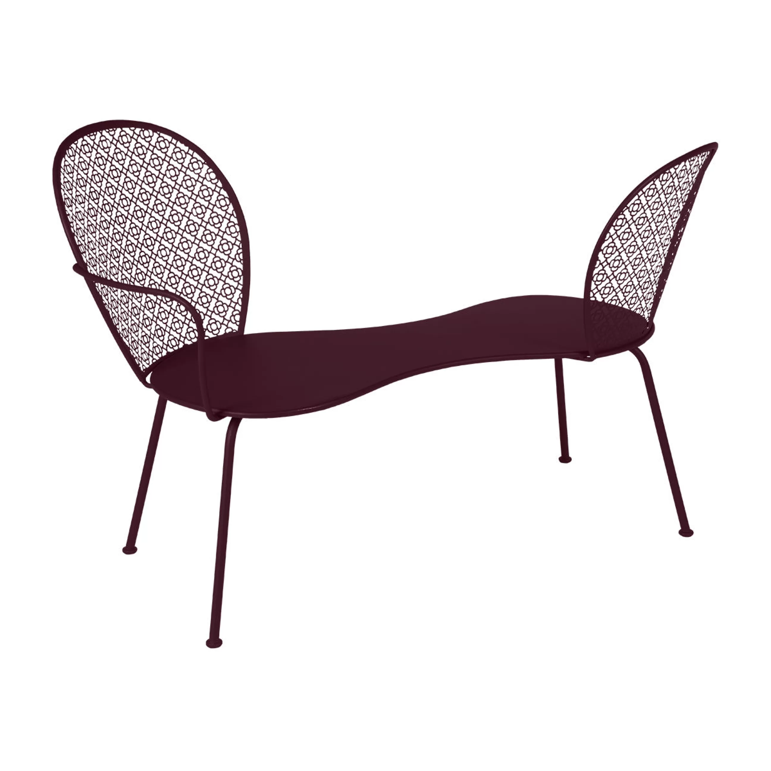 Bancs De Jardin>Fermob Banquette Lorette Metal Rouge / Perfore - L 134 Cm - Cerise Noire