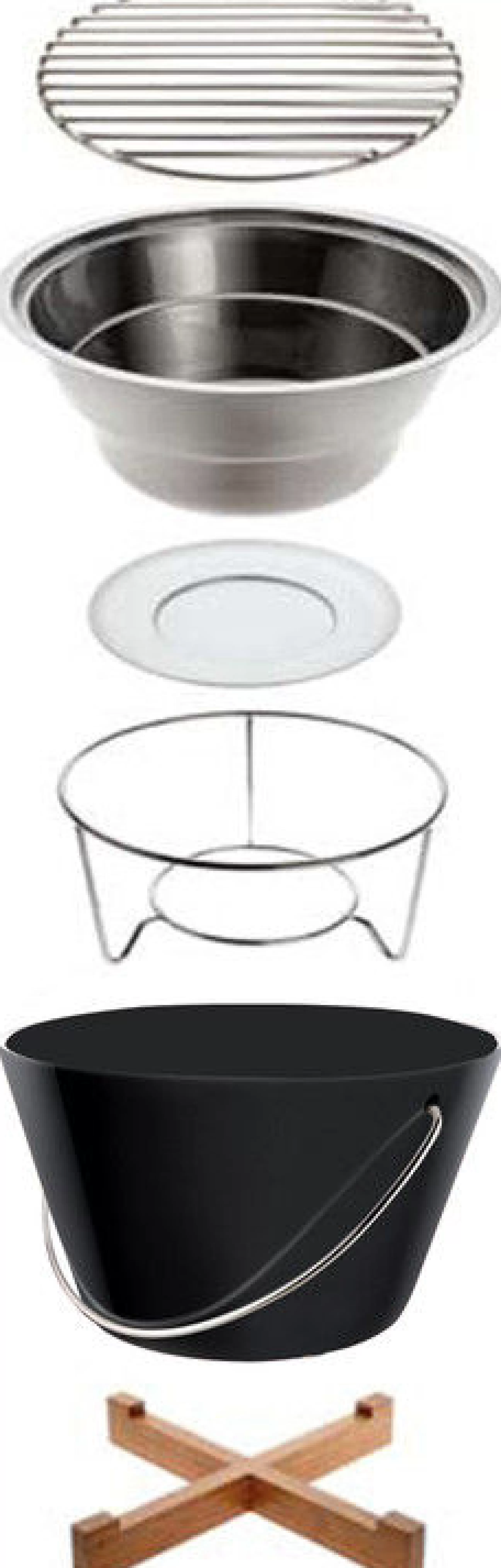Barbecues Et Braseros>Eva Solo Barbecue Portable A Charbon  Metal Ceramique Bois/ O 30 X H 20 Cm - Blanc