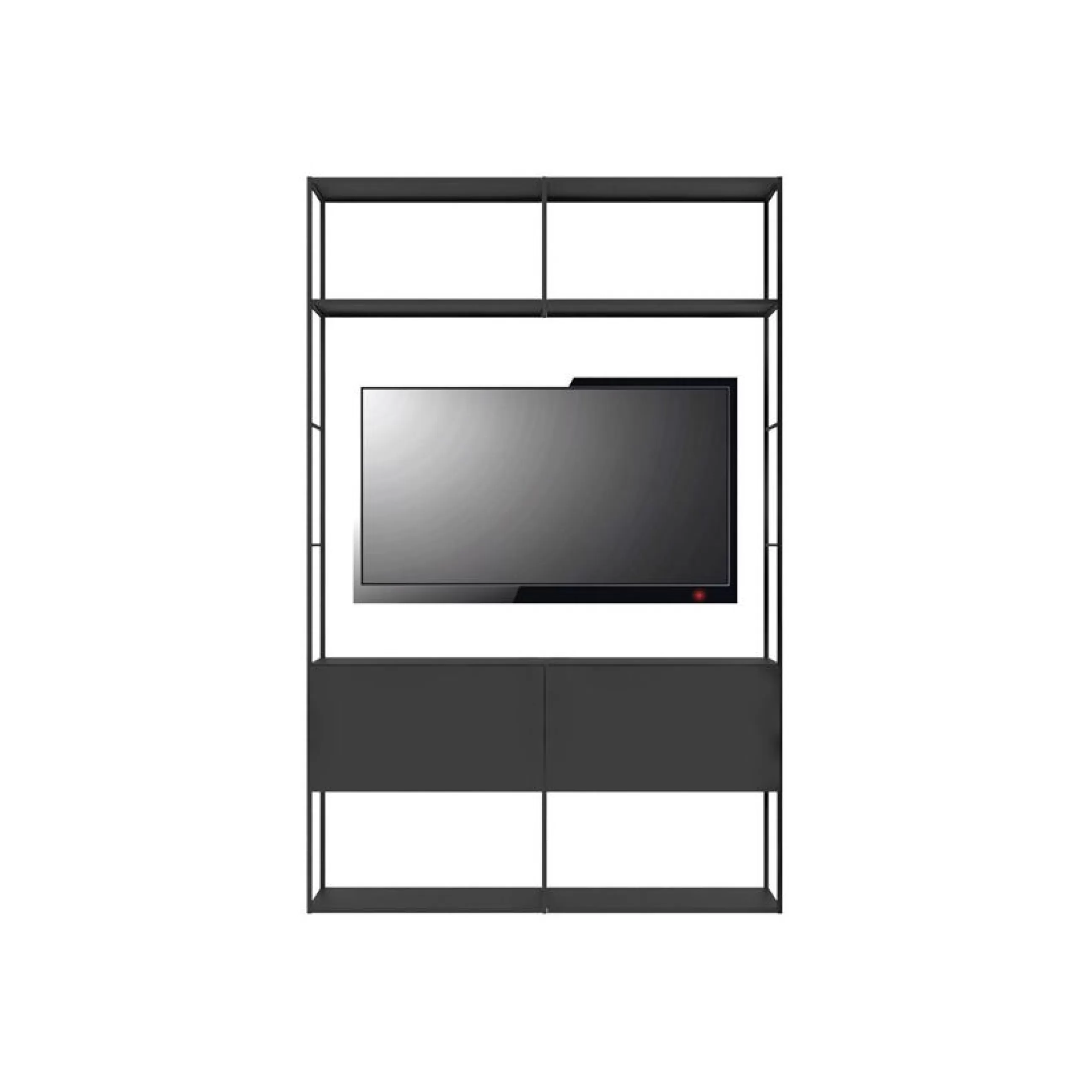 Meubles Tv>Zeus Bibliotheque Easy Irony Tv Metal Noir / Compo E - L 146 X H 226 Cm - Noir Cuivre Sable