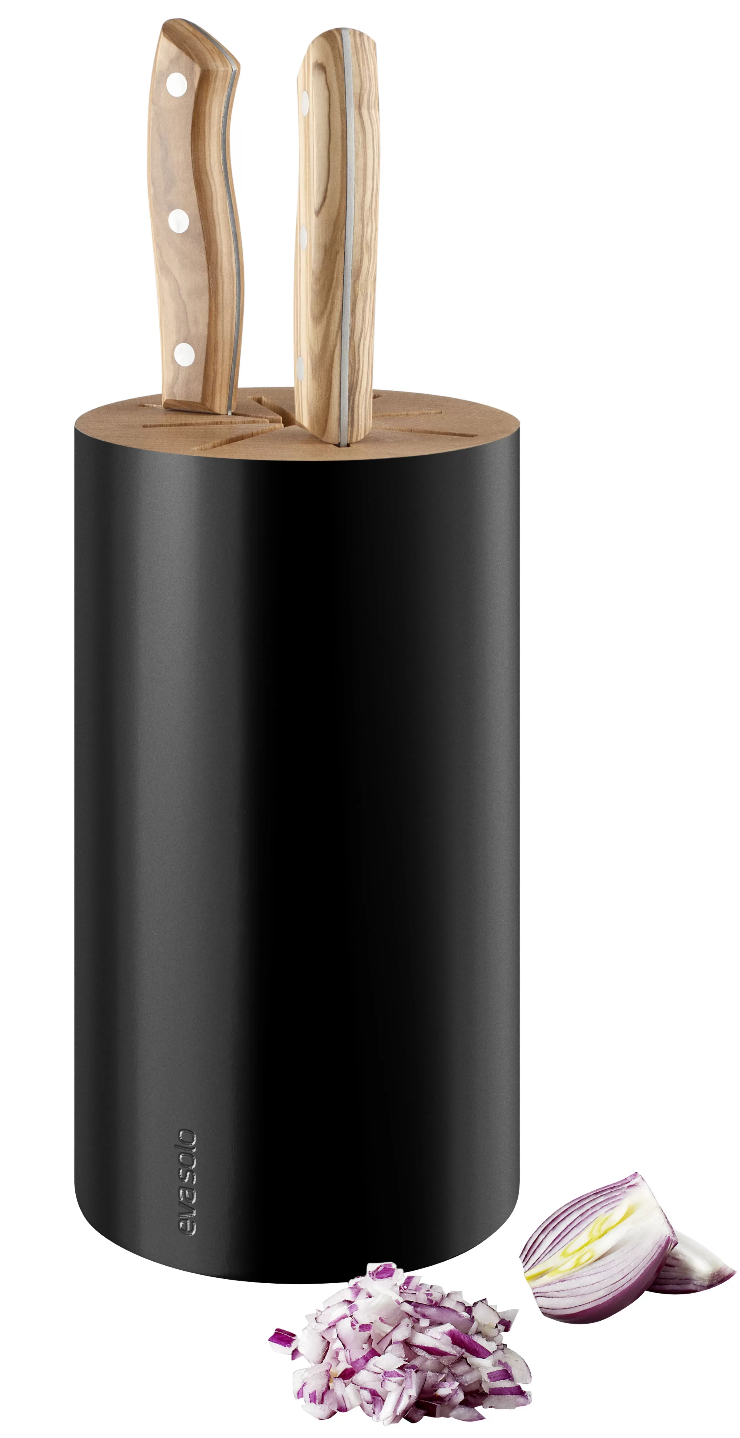 Couteaux Et Planches À Découper>Eva Solo Bloc A Couteaux Nordic Kitchen Bois Noir / Pour 8 Couteaux - Hetre Naturel - Noir