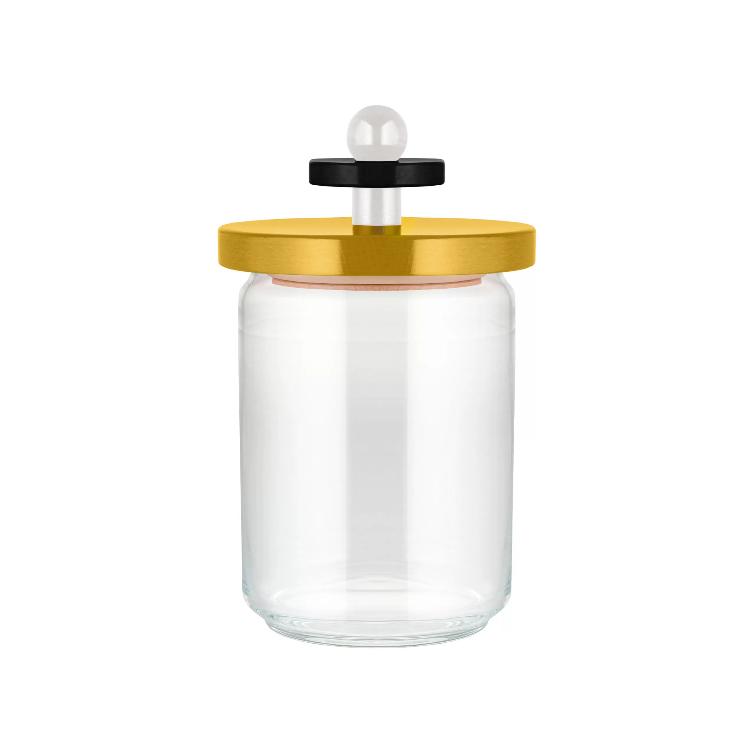 Boîtes Et Conservation>Alessi Bocal Hermetique / By Ettore Sottsass - 100 Cl Verre Bois/ 100 Values Collection - Jaune - Transparent