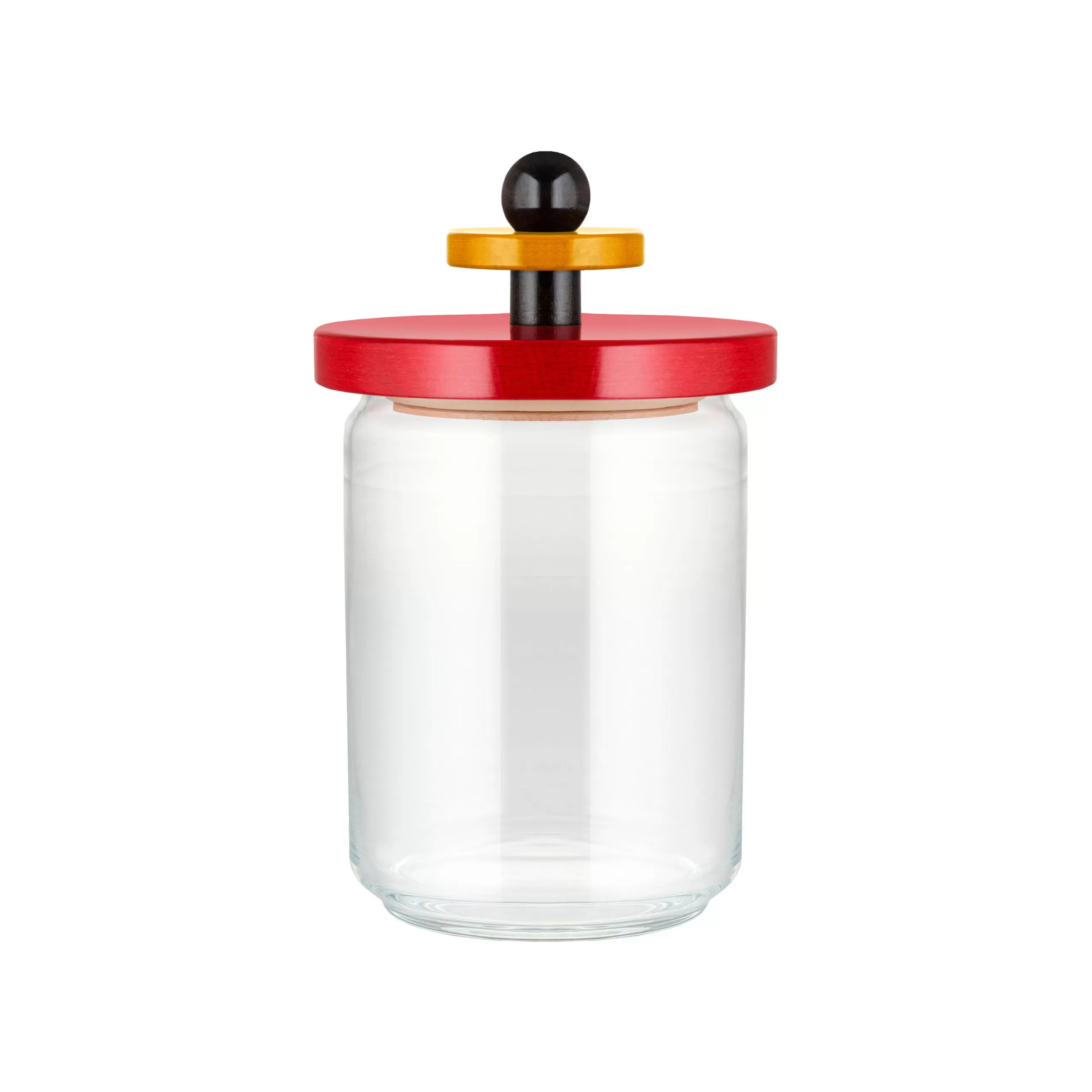 Boîtes Et Conservation>Alessi Bocal Hermetique / By Ettore Sottsass - 100 Cl Verre Bois/ 100 Values Collection - Rouge - Transparent
