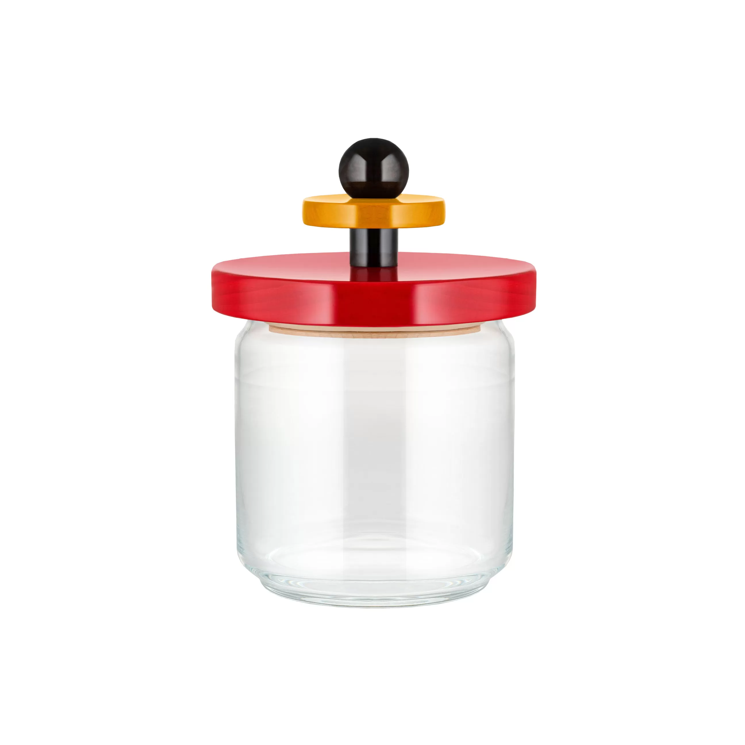 Boîtes Et Conservation>Alessi Bocal Hermetique / By Ettore Sottsass - 75 Cl Verre Bois/ 100 Values Collection - Rouge - Transparent