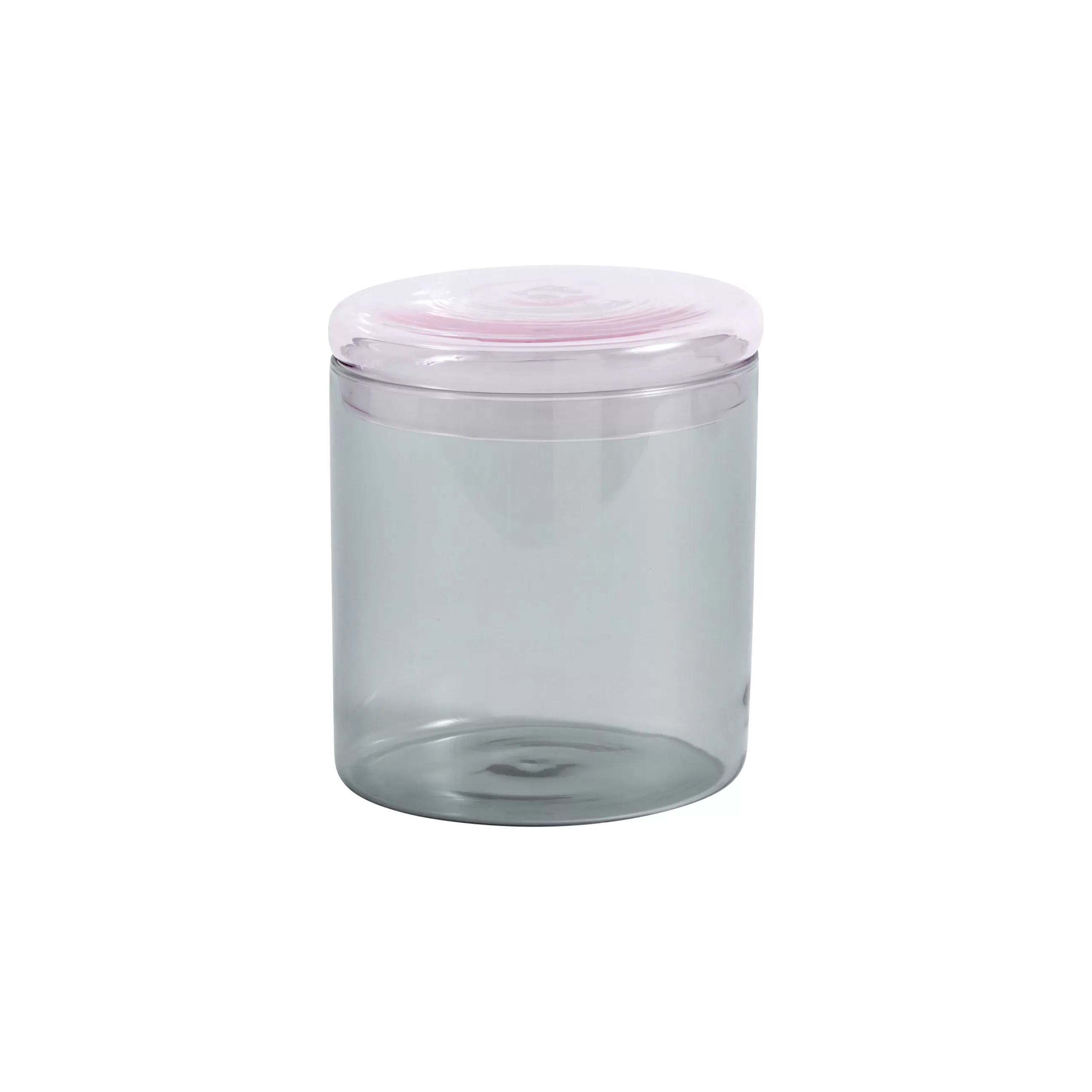 Boîtes Et Conservation>Hay Bocal Hermetique Large Verre Gris / O 12 X H 13,5 Cm - 1 L / Verre - Gris Fume - Rose Transparent