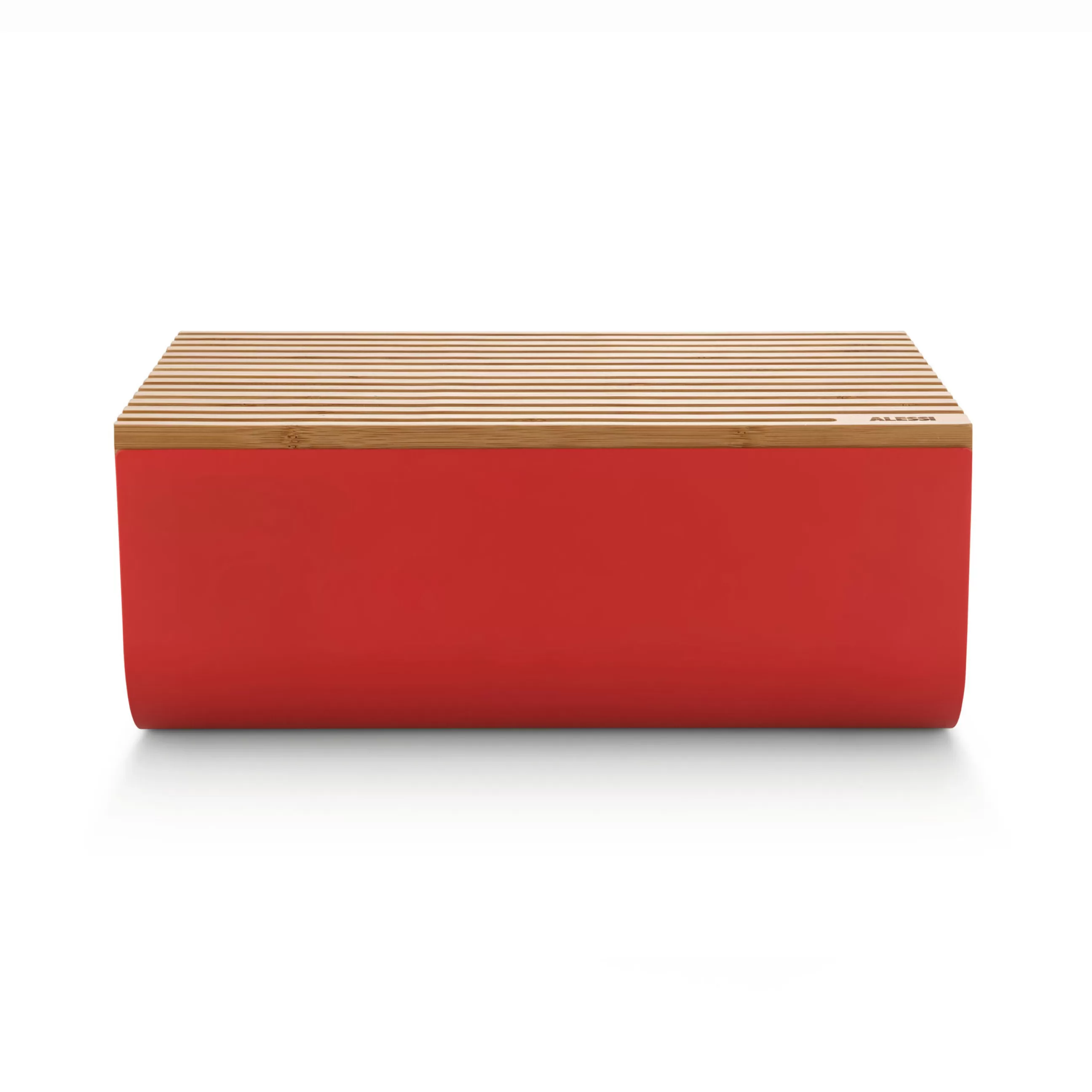 Boîtes Et Conservation>Alessi Boite A Pain Mattina Metal Bois Rouge / Acier & Bambou - 34 X 21 Cm - Bambou - Rouge
