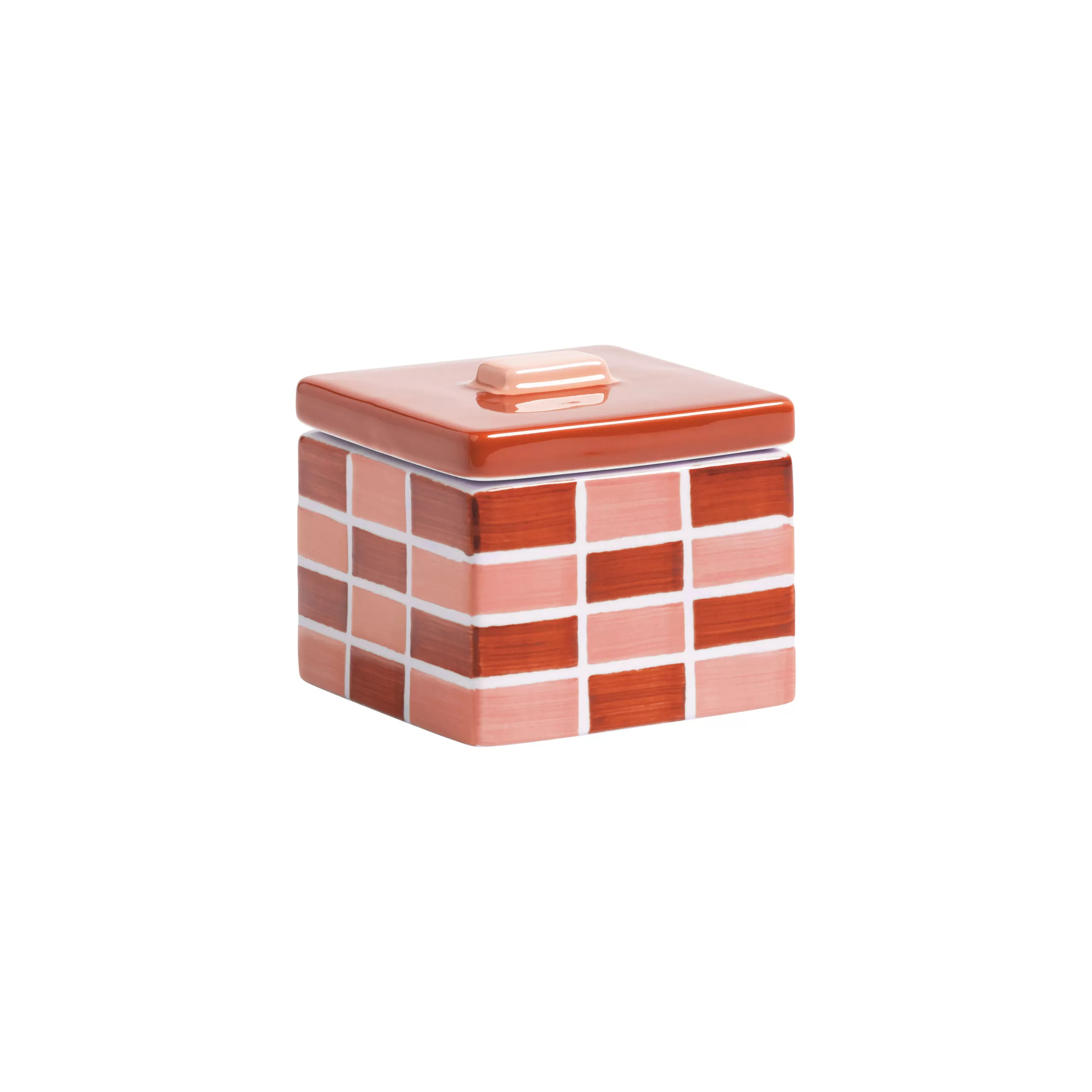 Boîtes Et Conservation>& klevering Boite Carre Small Ceramique/ 8 X 8 X H 7 Cm - Gres - Rose