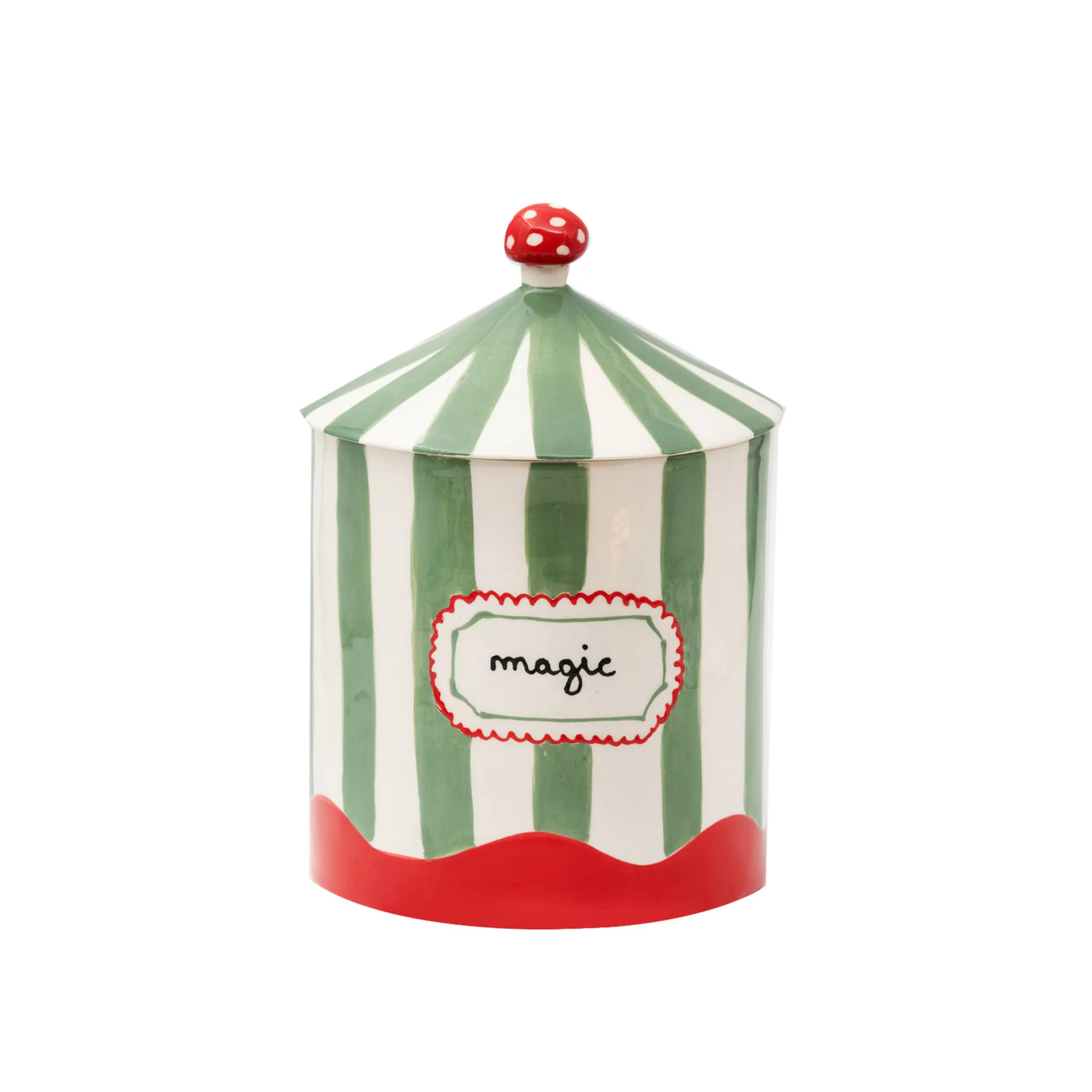 Boîtes Et Conservation>LAETITIA ROUGET Boite Magic Box Ceramique/ O 15 X H 22,5 Cm - Peint A La Main - Vert