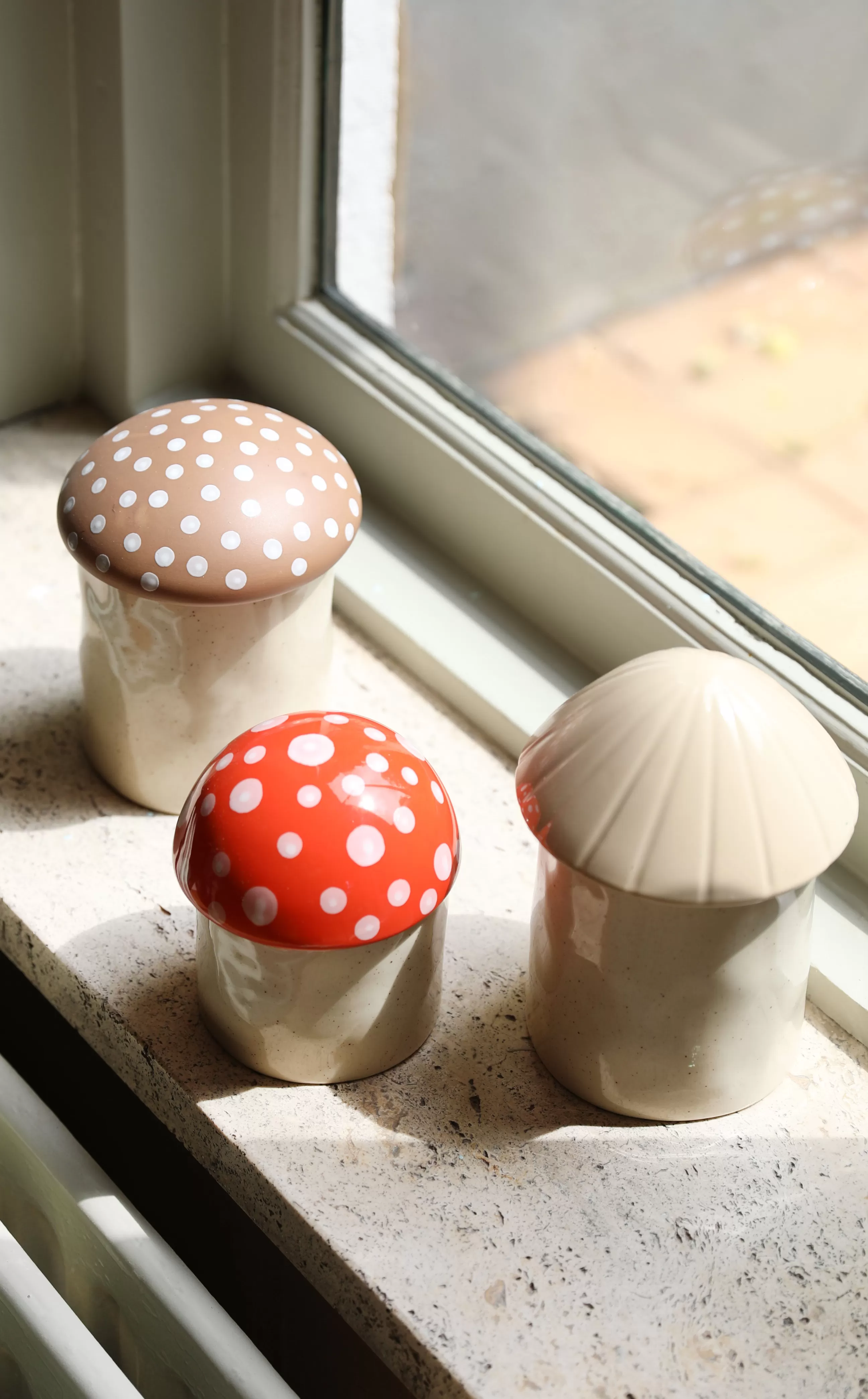 Boîtes Et Conservation>& klevering Boite Mushroom Large Ceramique / O 13.5 X H 18 Cm - Ceramique - Beige