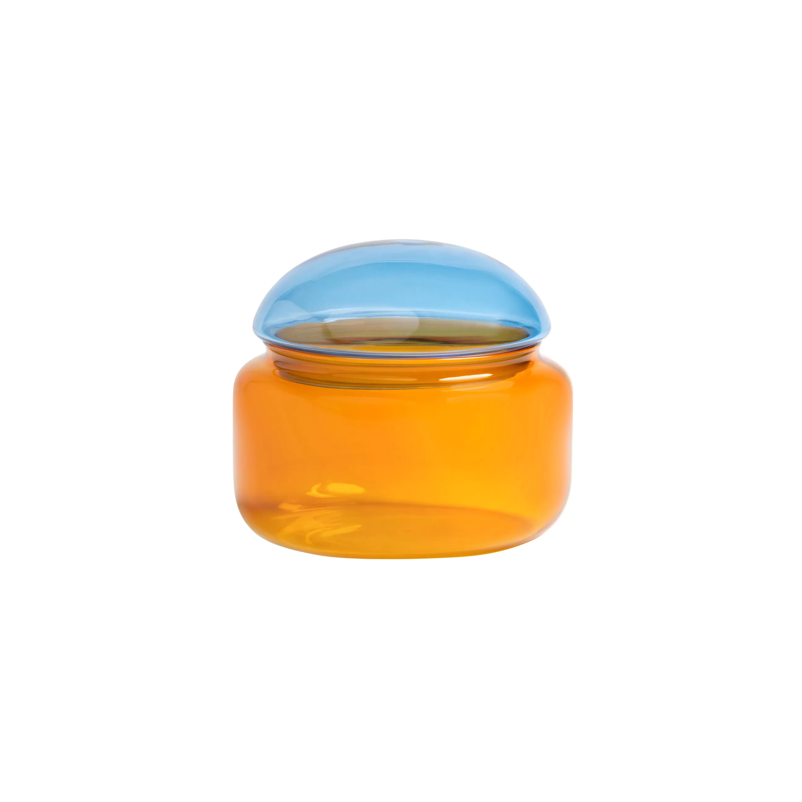 Boîtes Et Conservation>& klevering Boite Puffy Verre Multicolore / O 11.5 X H 10 Cm - Verre - Bleu - Orange