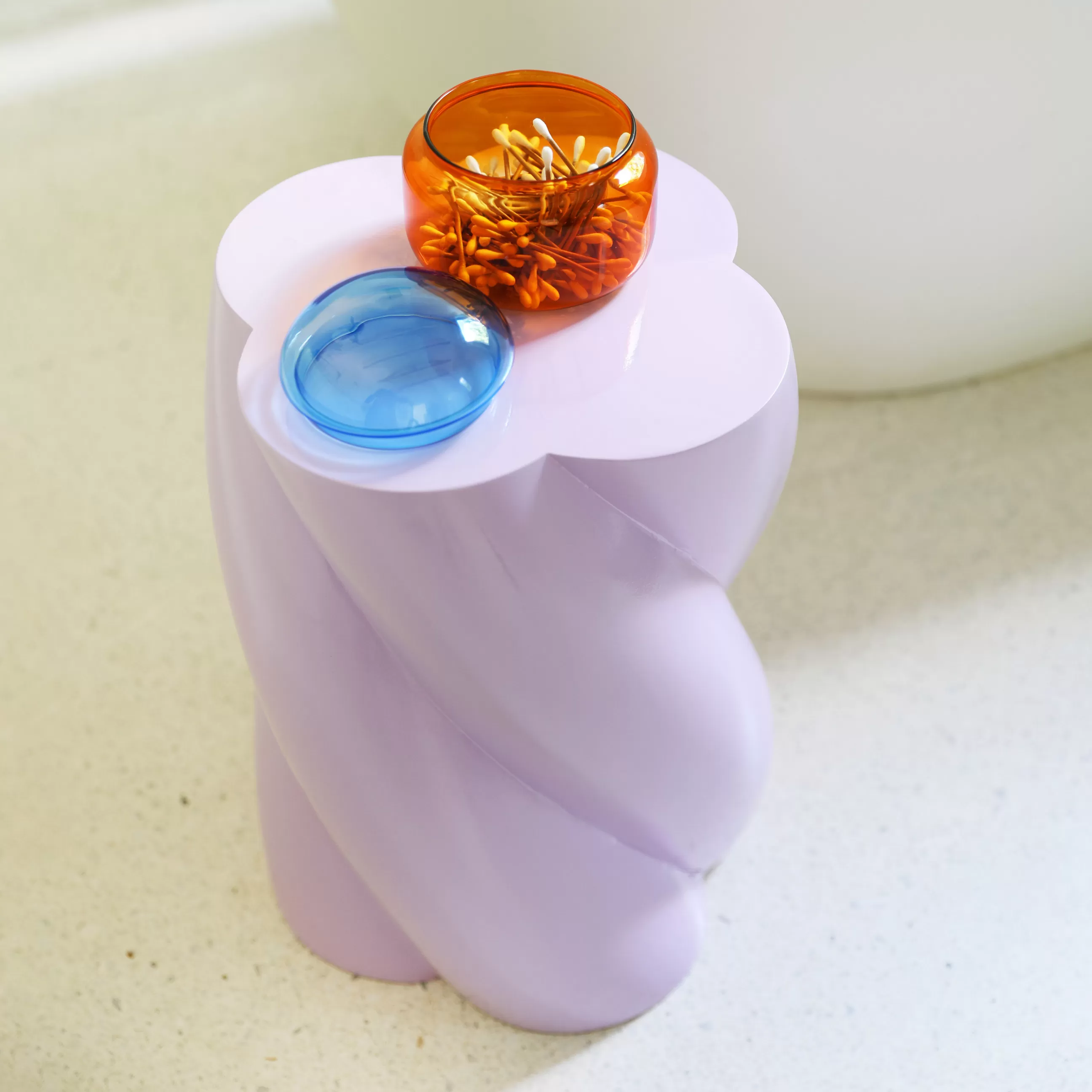 Boîtes Et Conservation>& klevering Boite Puffy Verre Multicolore / O 11.5 X H 10 Cm - Verre - Bleu - Orange