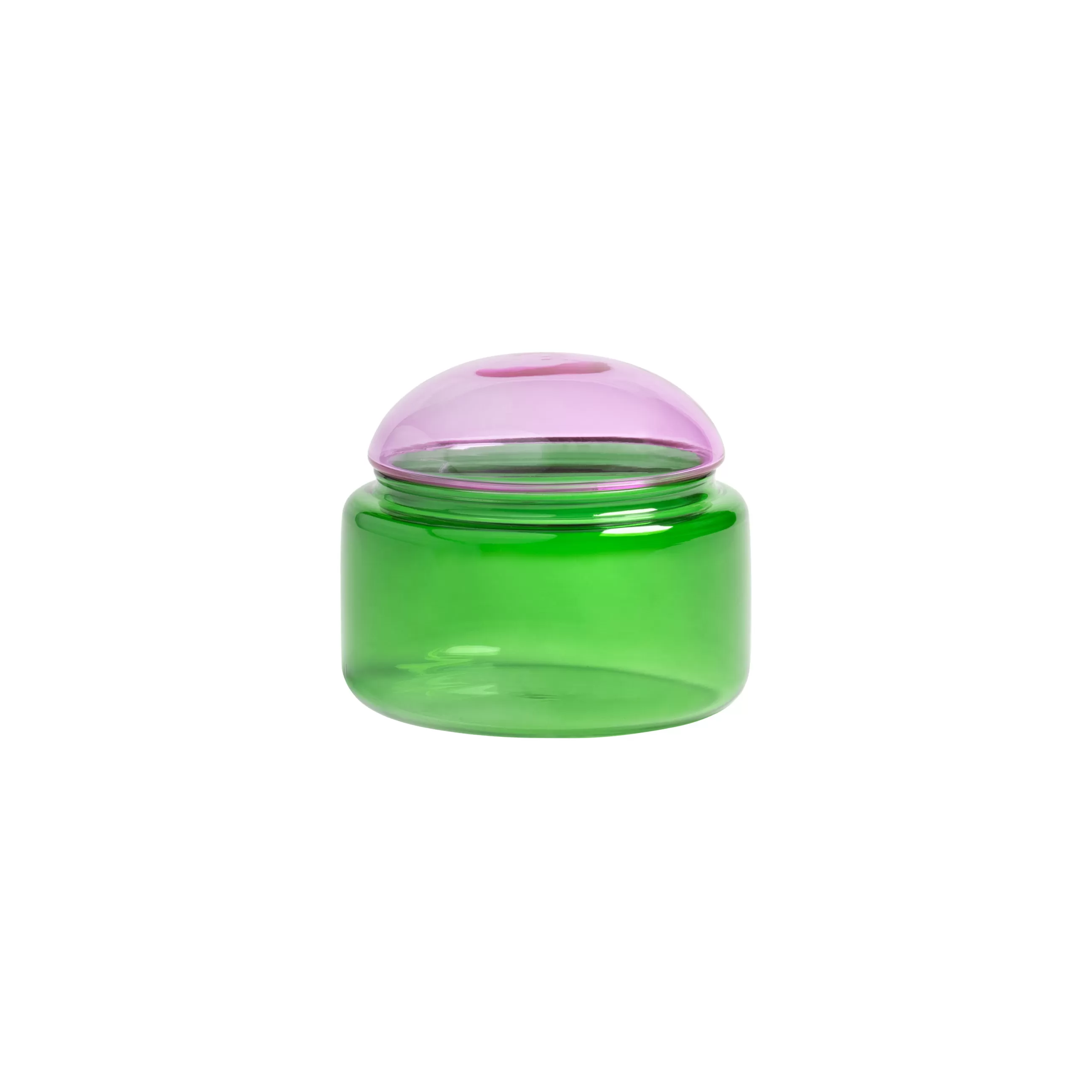 Boîtes Et Conservation>& klevering Boite Puffy Verre Multicolore / O 9.5 X H 8 Cm - Verre - Rose - Vert