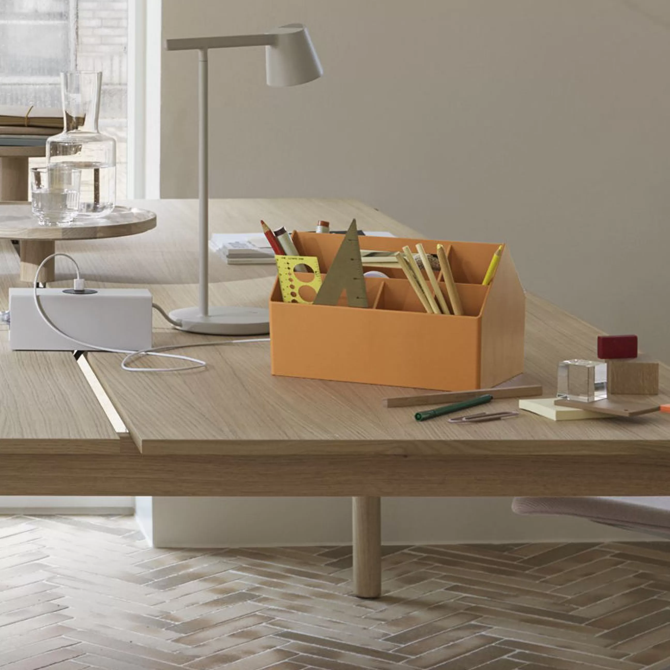 Accessoires Bureau>Muuto Boite Sketch Plastique Orange Marron / 26 X 17,5 Cm - Plastique Recycle - Caramel