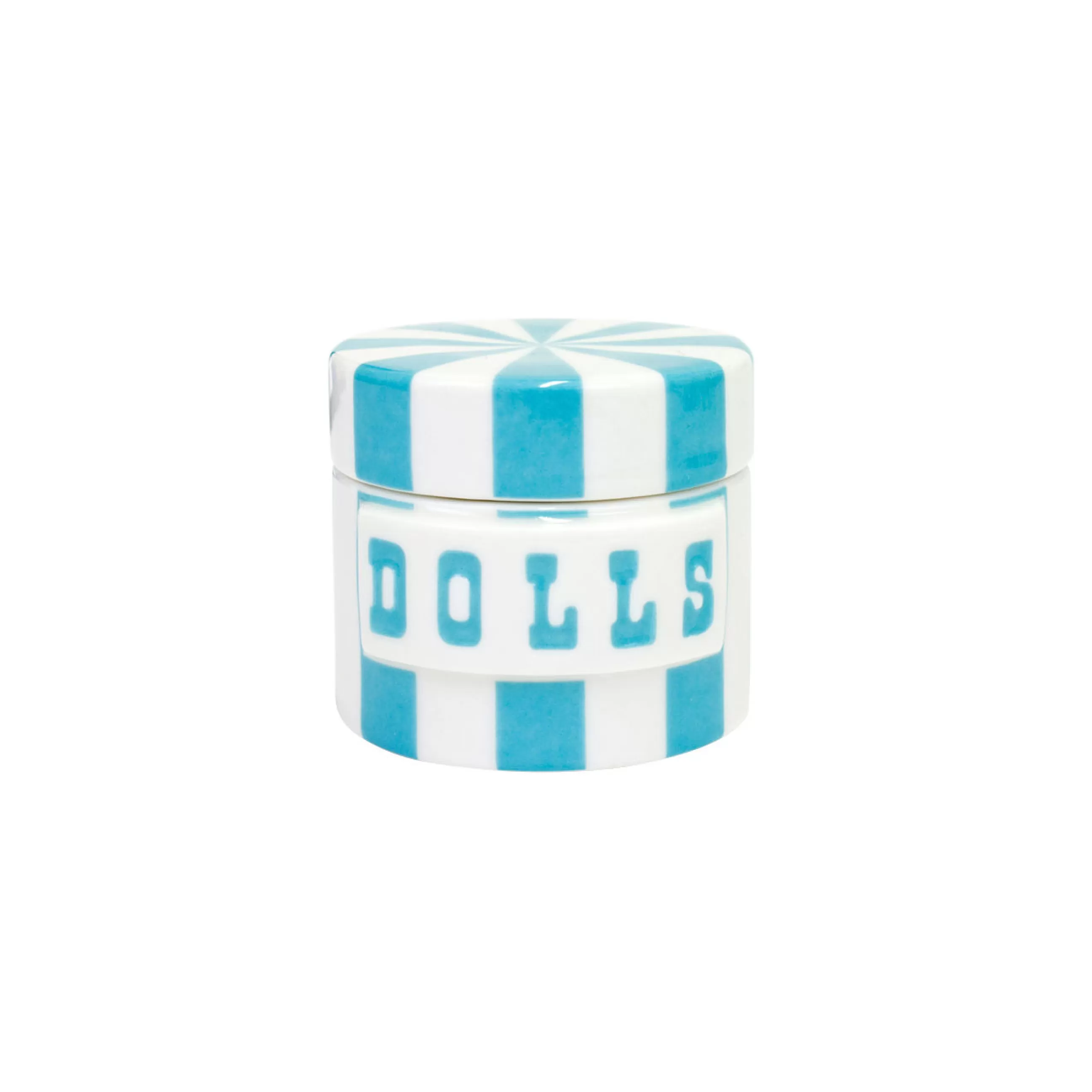 Boîtes Et Conservation>Jonathan Adler Boite Vice - Dools Ceramique Bleu / Porcelaine - O 5,5 X H 5 Cm - Blanc - Bleu Clair