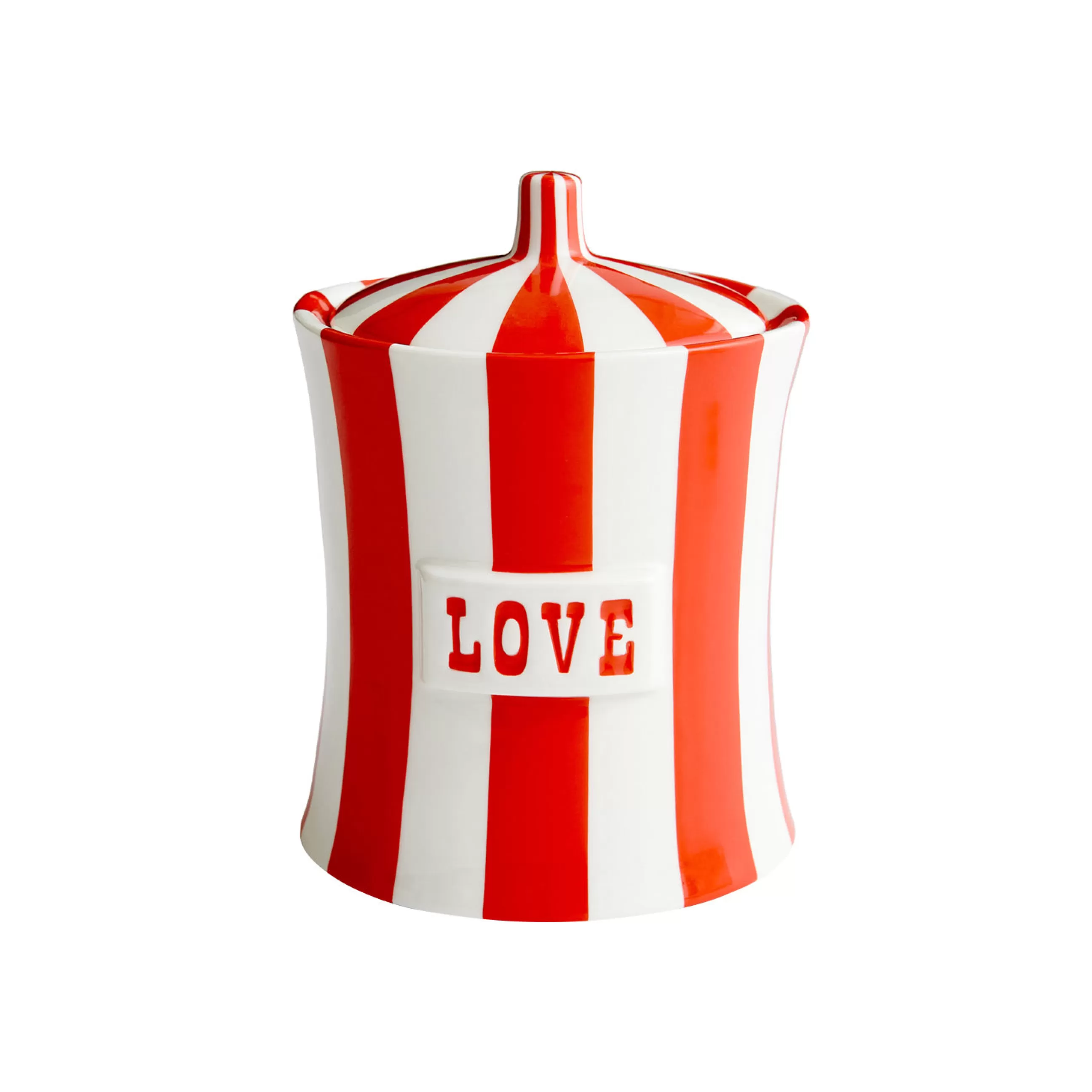 Boîtes Et Conservation>Jonathan Adler Boite Vice - Love Ceramique Rouge / Porcelaine - O 13 X H 17 Cm - Blanc - Rouge