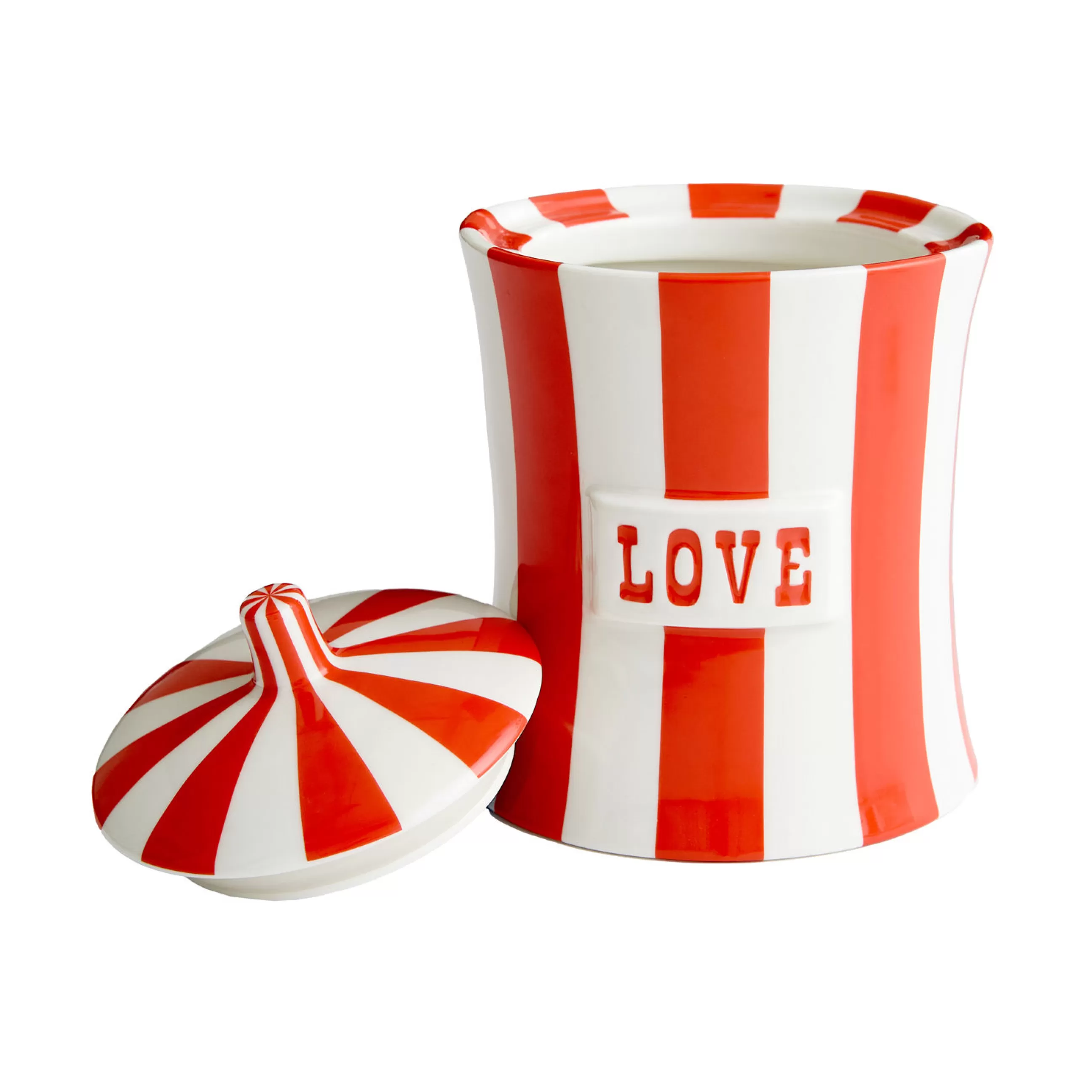 Boîtes Et Conservation>Jonathan Adler Boite Vice - Love Ceramique Rouge / Porcelaine - O 13 X H 17 Cm - Blanc - Rouge