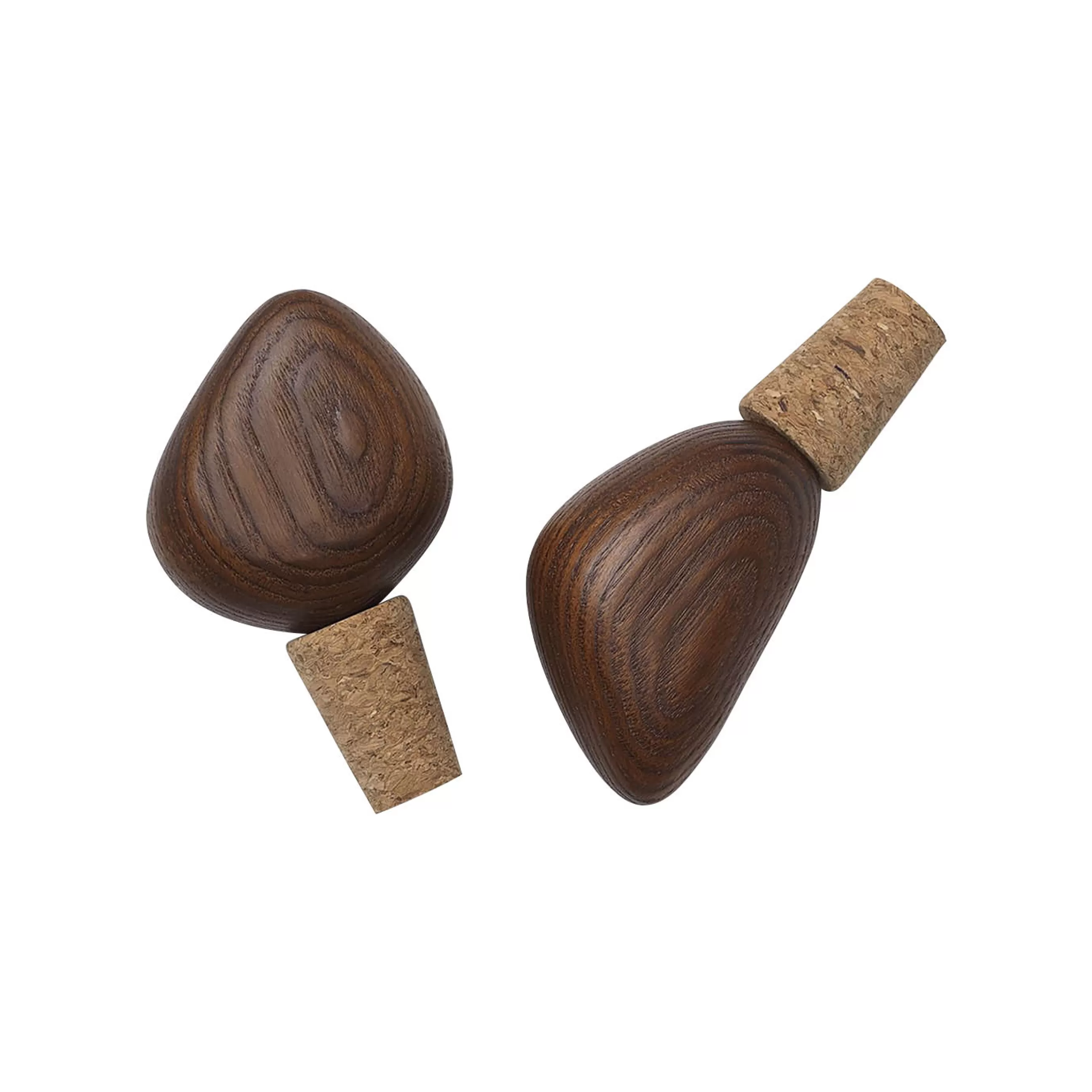 Terrasses Et Balcons>Ferm Living Bouchon Cairn Bois Naturel / Pour Bouteille De Vin - Set De 2 / Frene Fsc - Marron