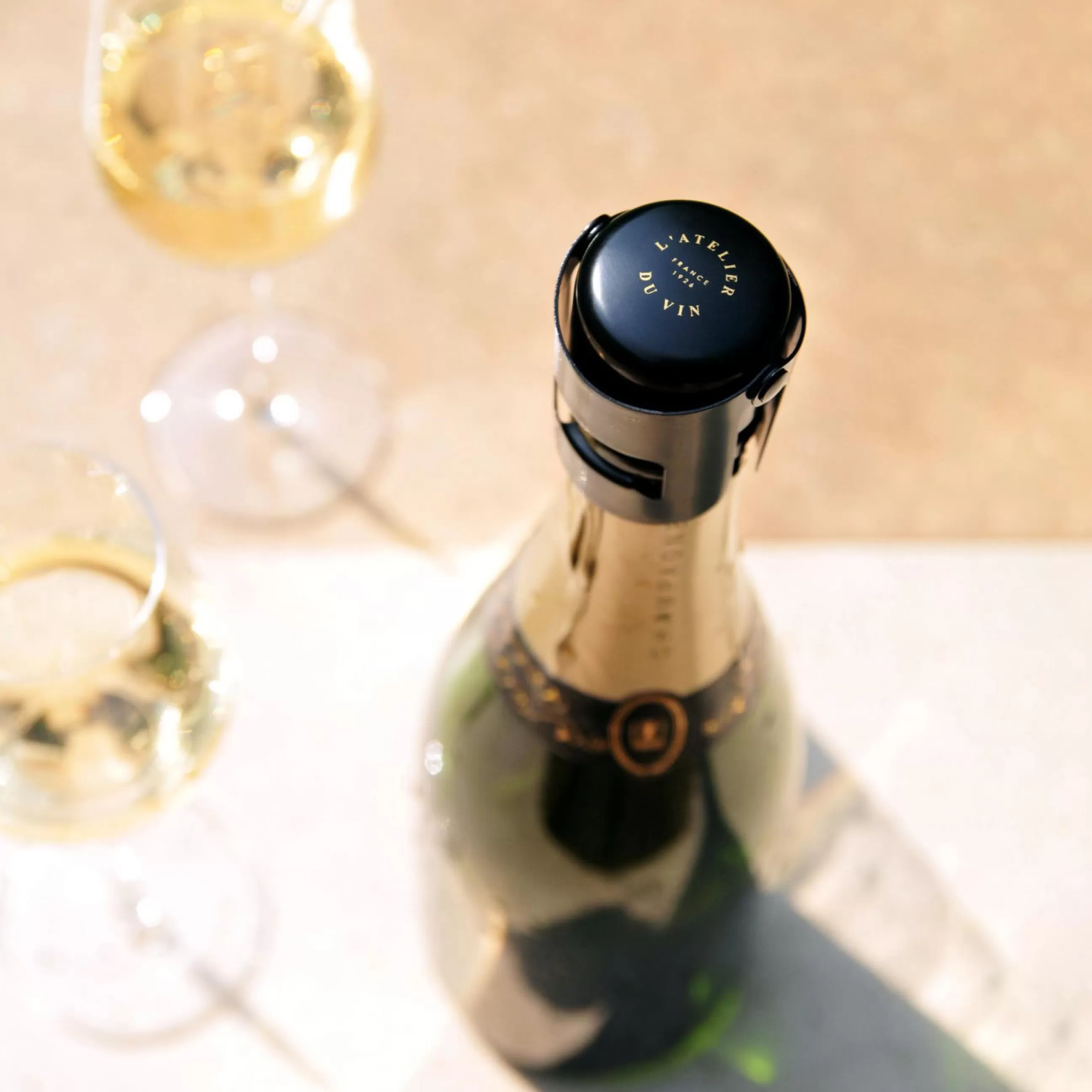 Autour Du Vin>L'Atelier du Vin Bouchon Gard'Bulles Metal Metal/ Pour Champagne Et Vins Petillants - Noir