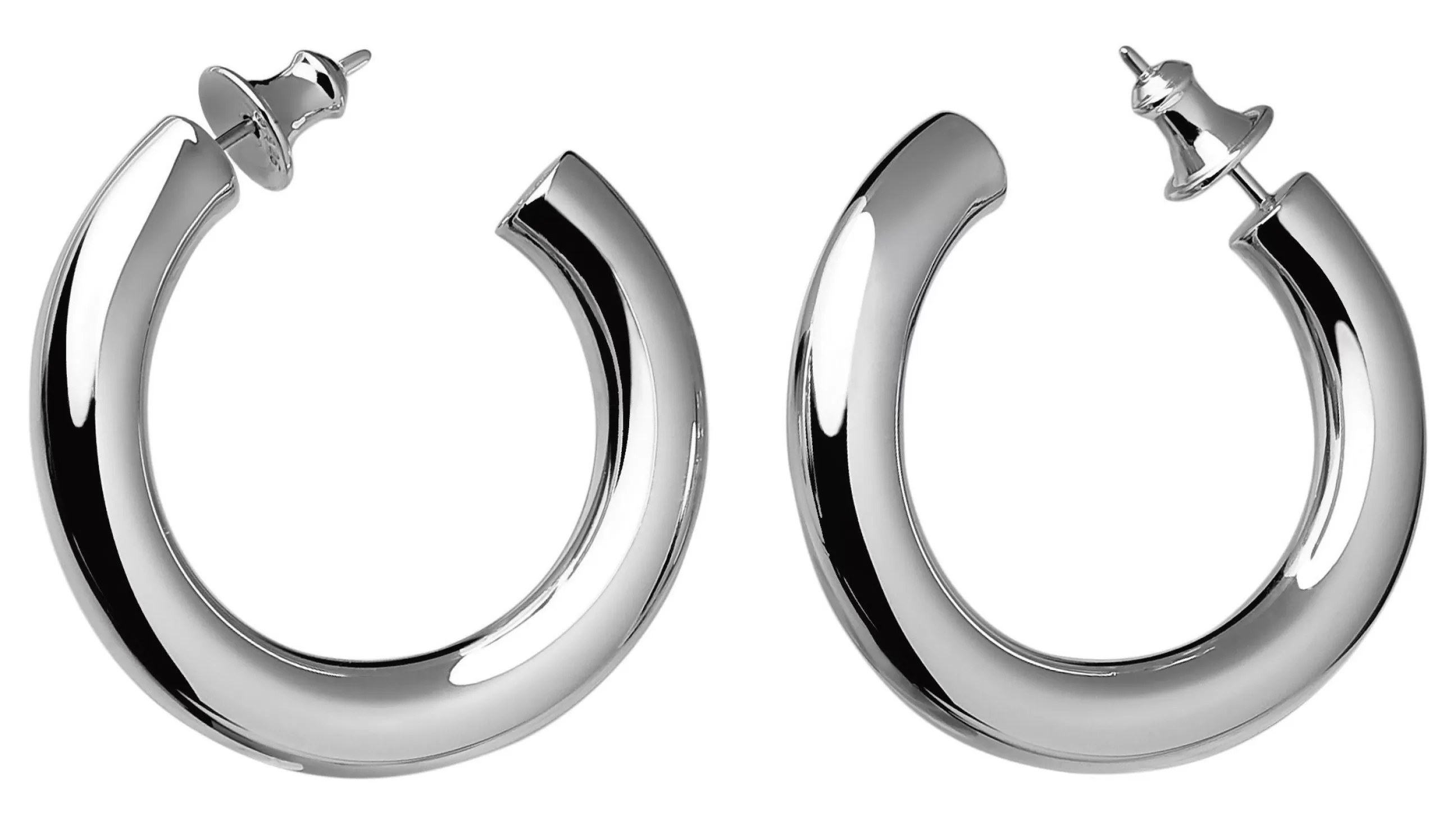 Bijoux Porte Cles>Christofle Boucles D'Oreilles Collection 925 - Creoles Metal By Andree Putman - Argent
