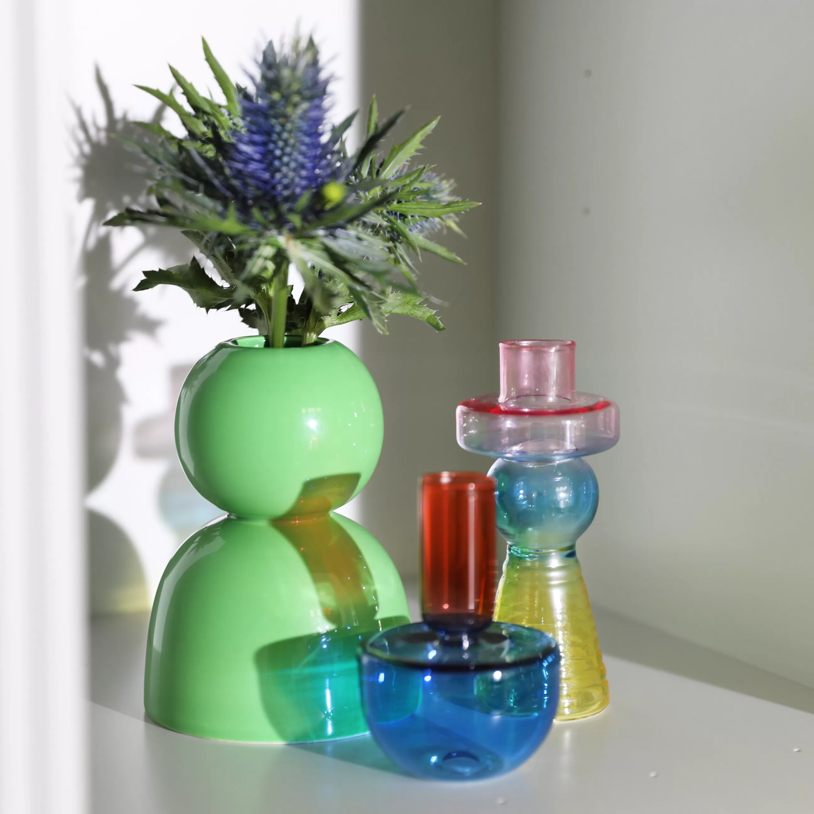 Terrasses Et Balcons>& klevering Bougeoir Jumble Verre / O 6 X H 13,5 Cm - Verre - Multicolore