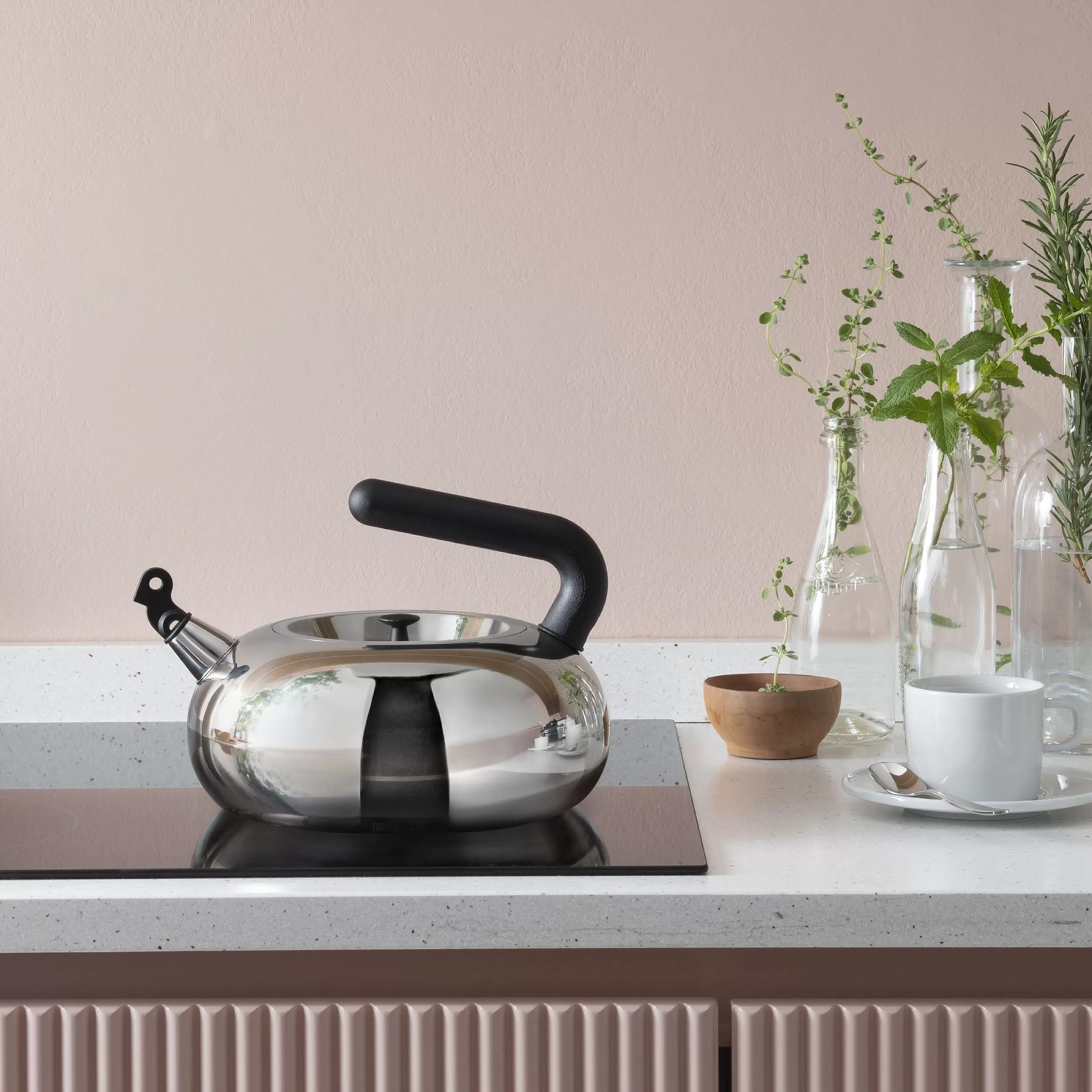 Theieres Et Bouilloires>Alessi Bouilloire Bulbul Argent Metal / 2,5L - Induction / 100 Values Collection - Acier - Noir