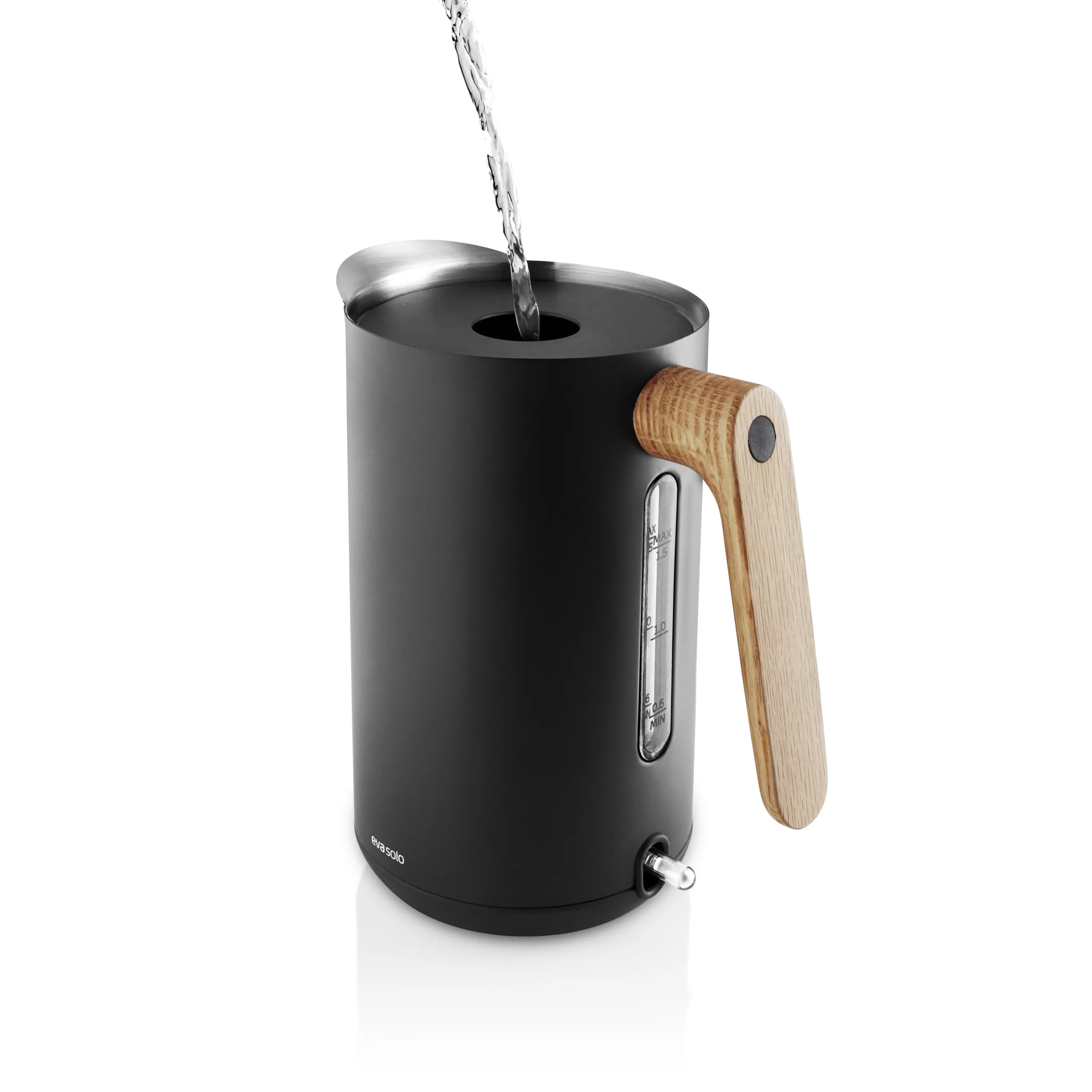 Electroménager>Eva Solo Bouilloire Electrique Nordic Kitchen Metal Noir Bois Naturel / 1,5 L - Acier & Chene - Chene - Noir