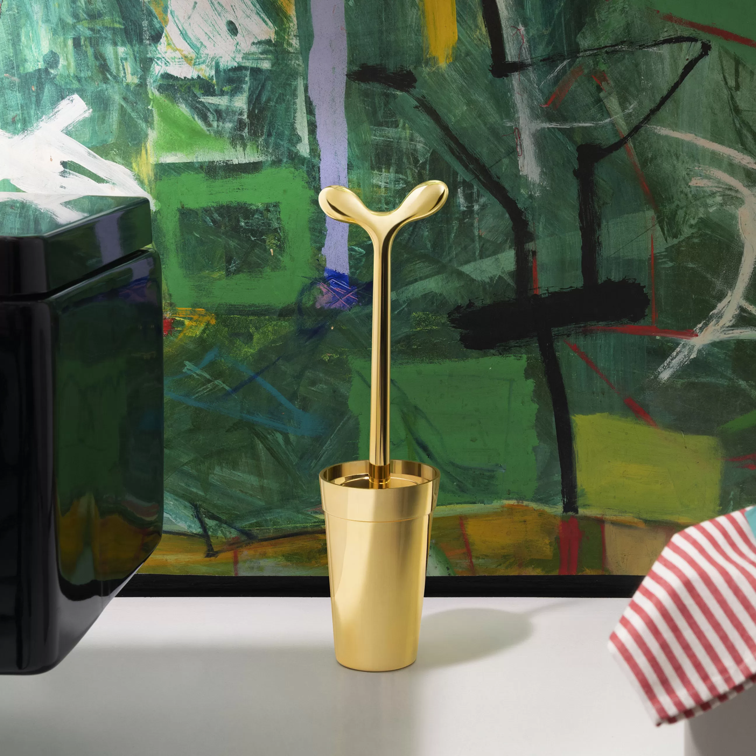 Accessoires Salle De Bains>Alessi Brosse Wc Merdolino Gold Plastiquemetal / 100 Values Collection - Edition Limitee - Or