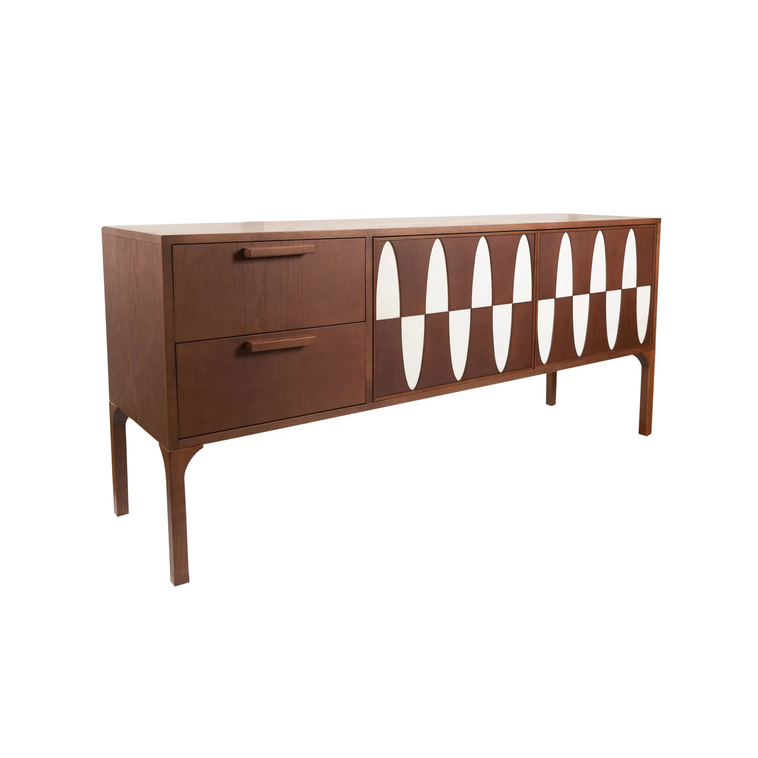 Commodes Buffets Armoires>Maison Sarah Lavoine Buffet Ecailles Bois Naturel / L 160 X H 75 Cm - Ecru - Noyer