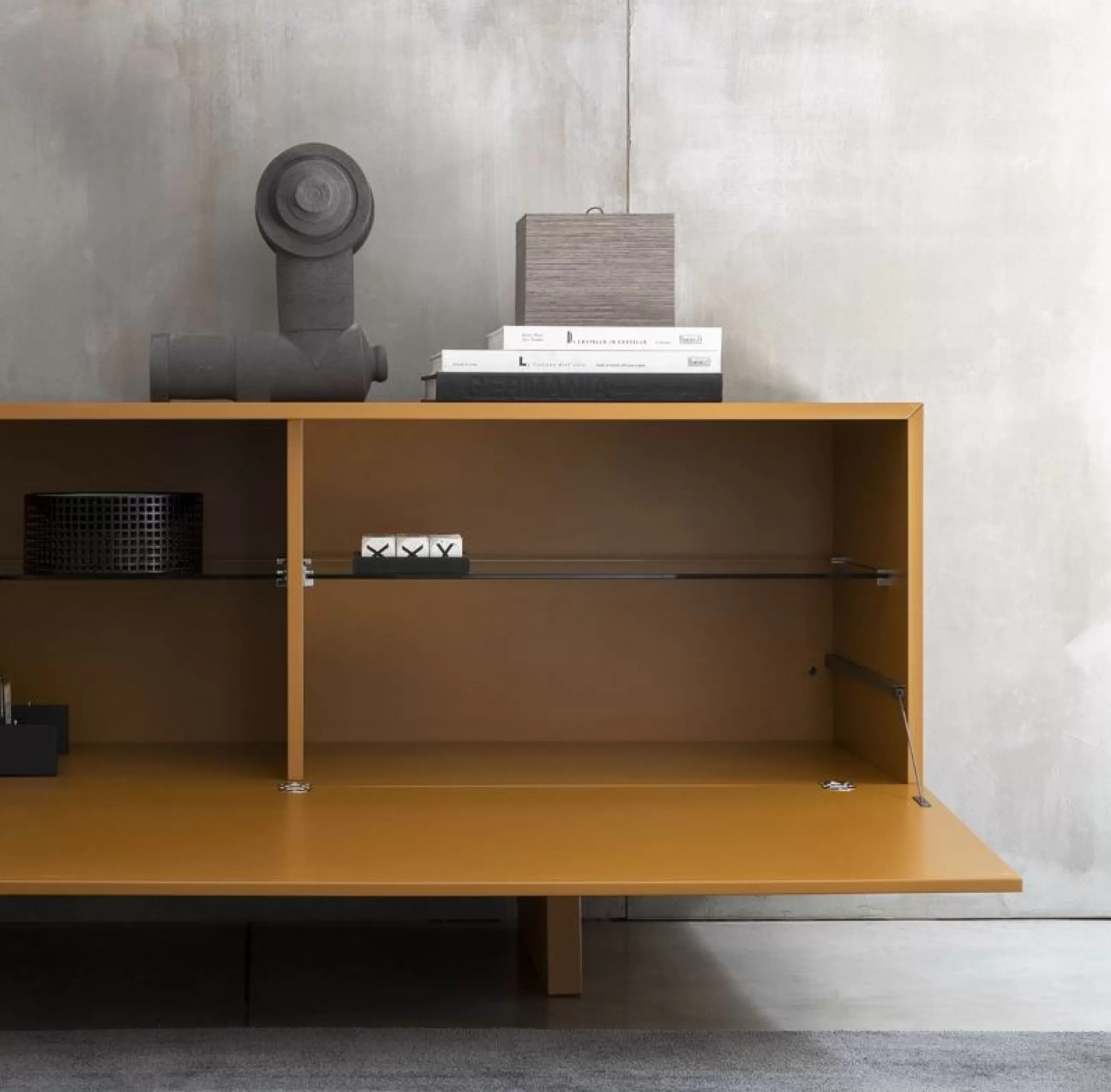 Commodes Buffets Armoires>Mogg Buffet Ella Bois/ Laque - L 120 Cm - Ouverture Gauche - Orange