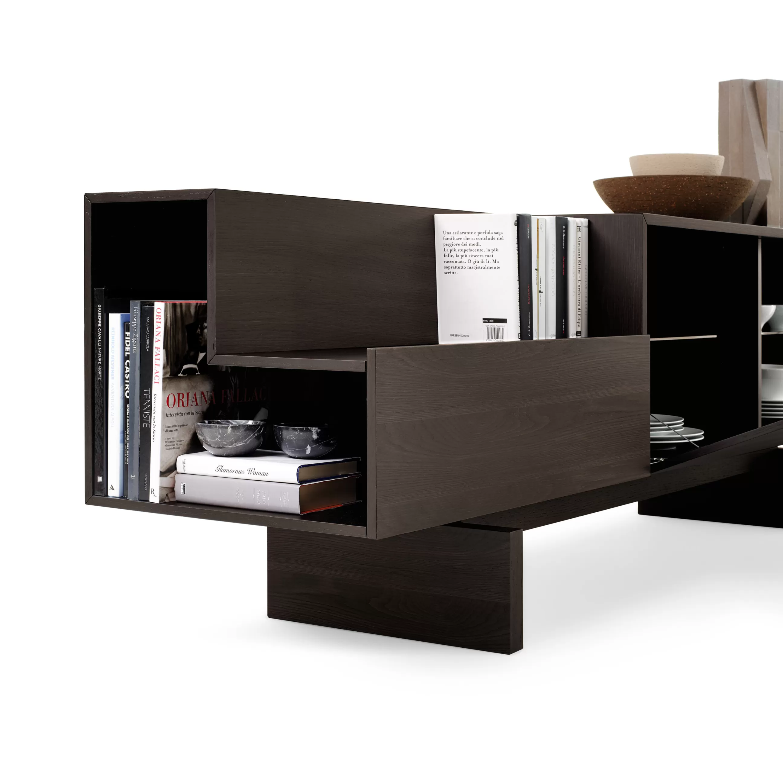 Commodes Buffets Armoires>Mogg Buffet Ella Bois Naturel / Chene Thermo-Traite - L 120Cm - Ouverture Droite - Bois Fonce