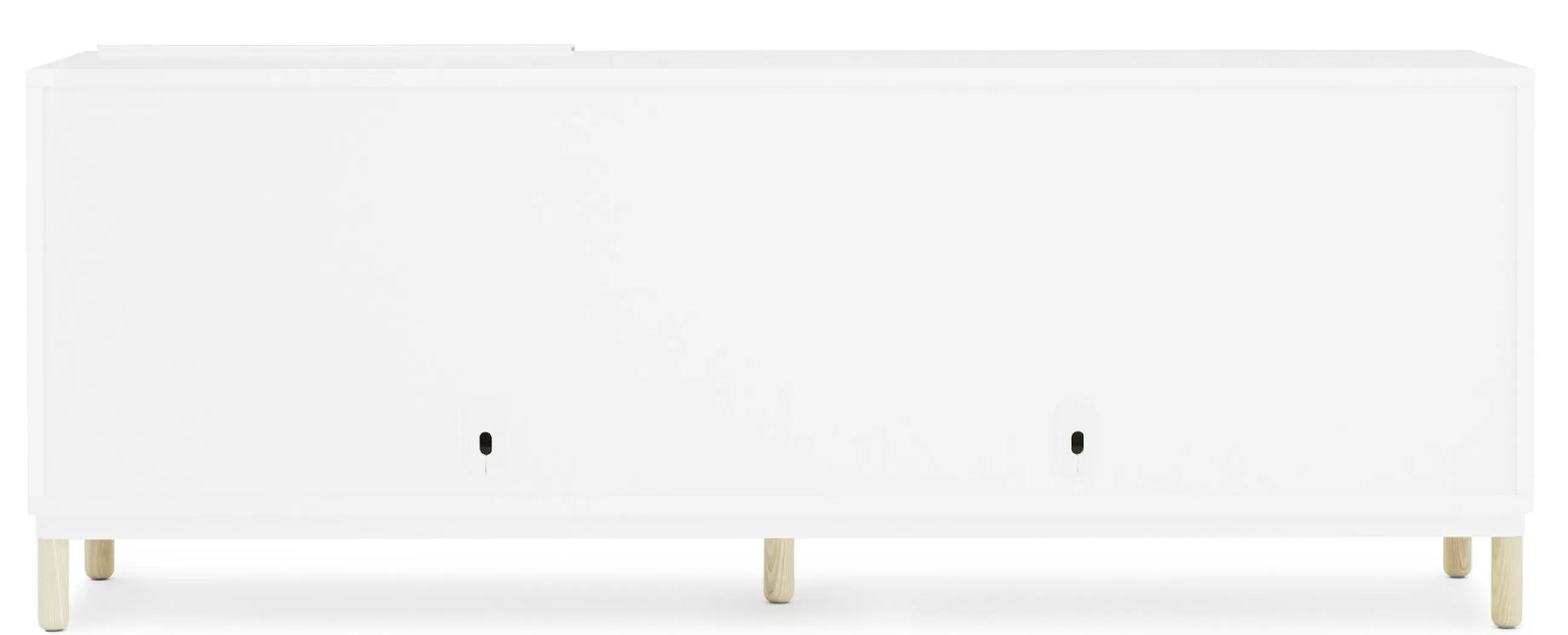Meubles Tv>Normann Copenhagen Buffet Kabino Metal Blanc Bois Naturel / Meuble Tv - L 162 Cm - Tiroirs - Blanc - Frene Naturel