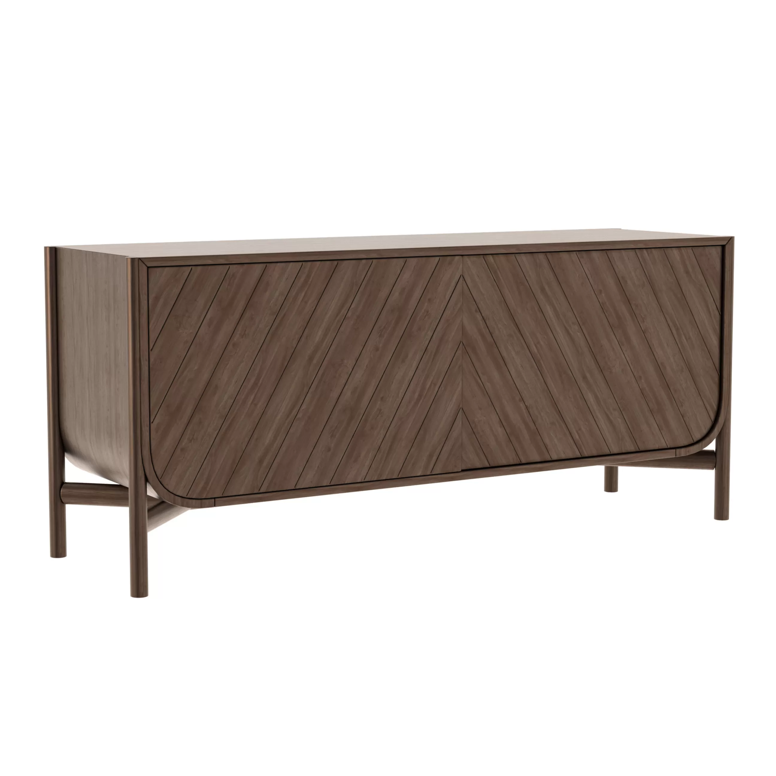 Commodes Buffets Armoires>Harto Buffet Marius Bois Naturel / Meuble Tv - L 155 X H 65 Cm - Noyer